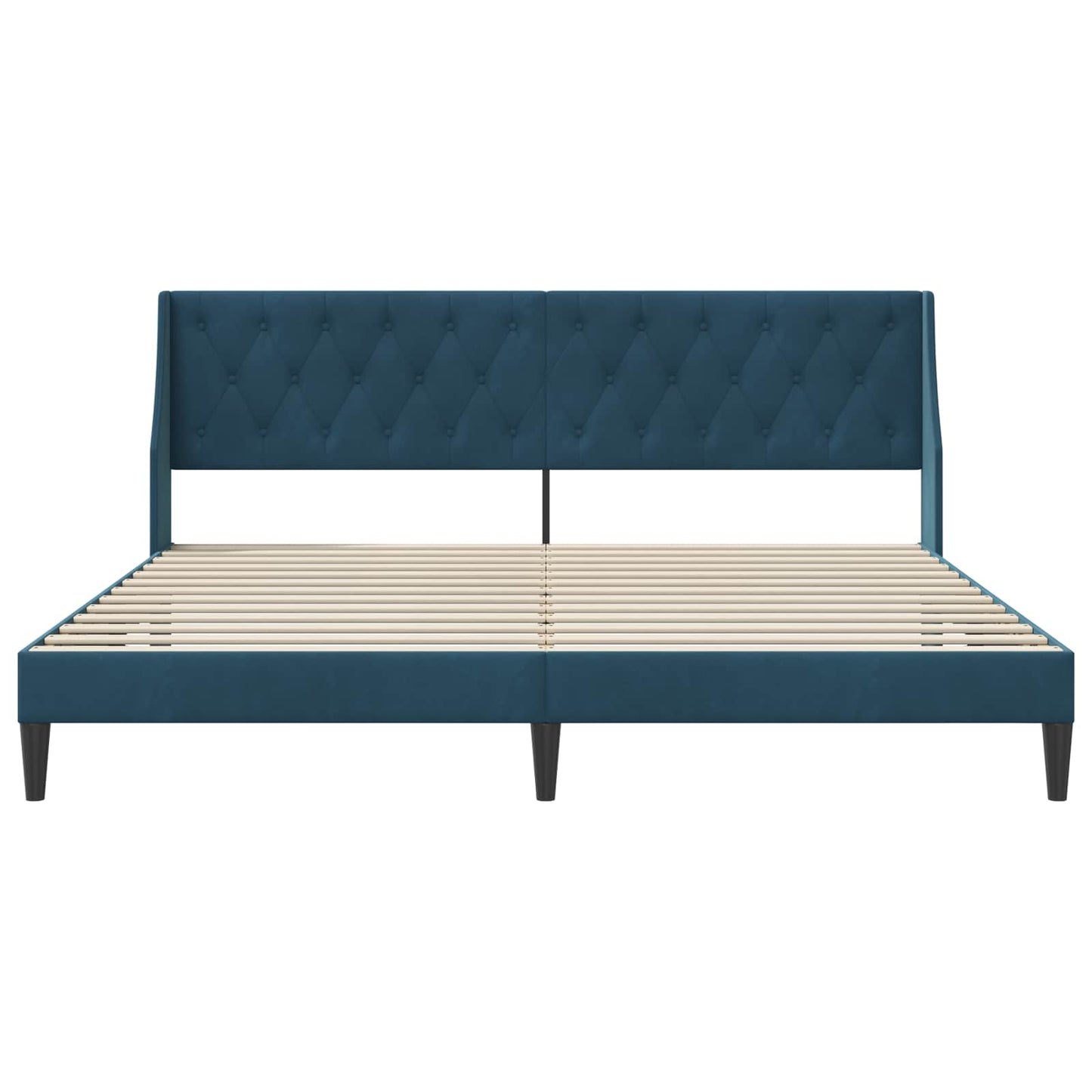vidaXL Σκελετός Κρεβατιού με κεφαλάρι Μπλε 200 x 200 cm Βελούδο