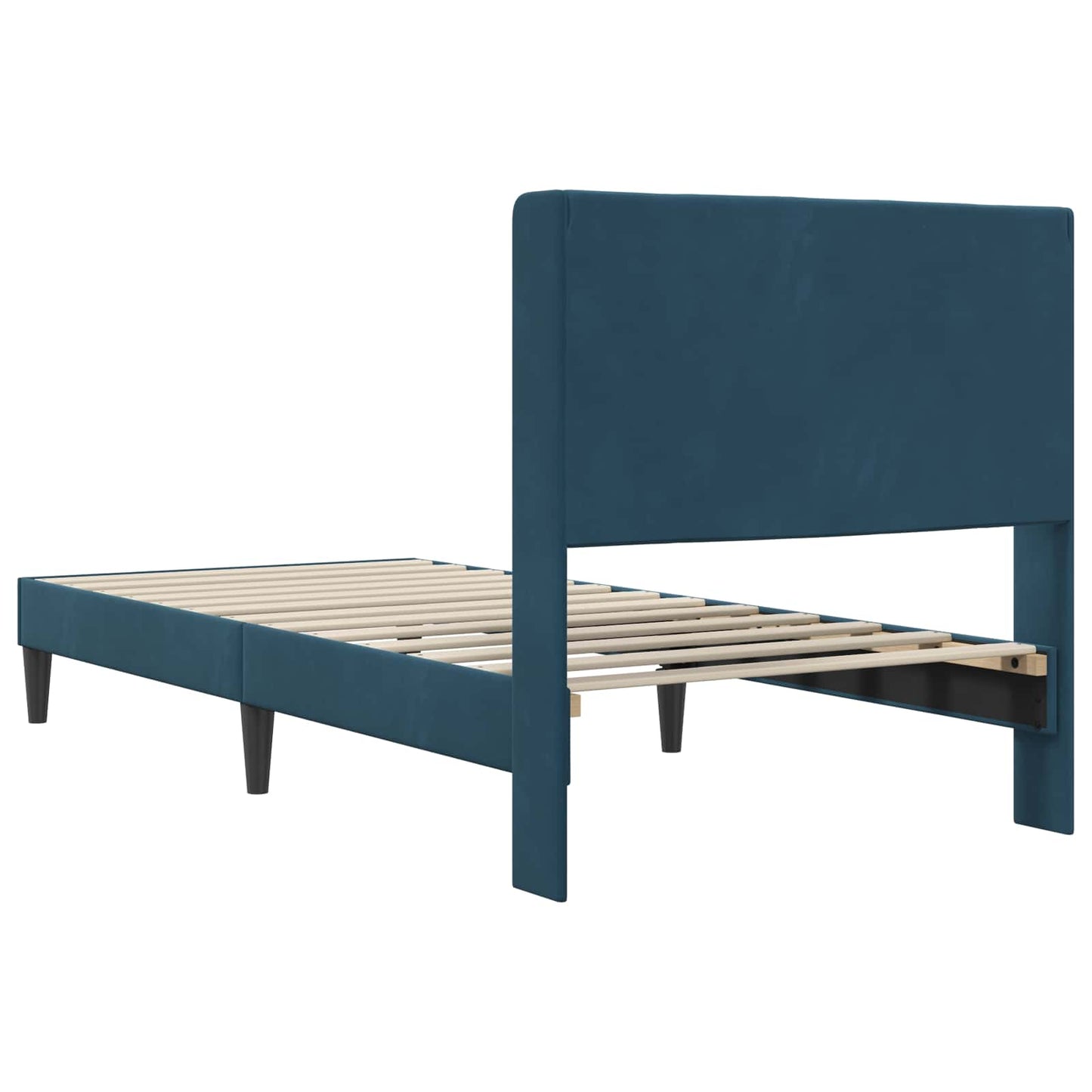 vidaXL Σκελετός Κρεβατιού με κεφαλάρι Μπλε 80 x 200 cm Βελούδο