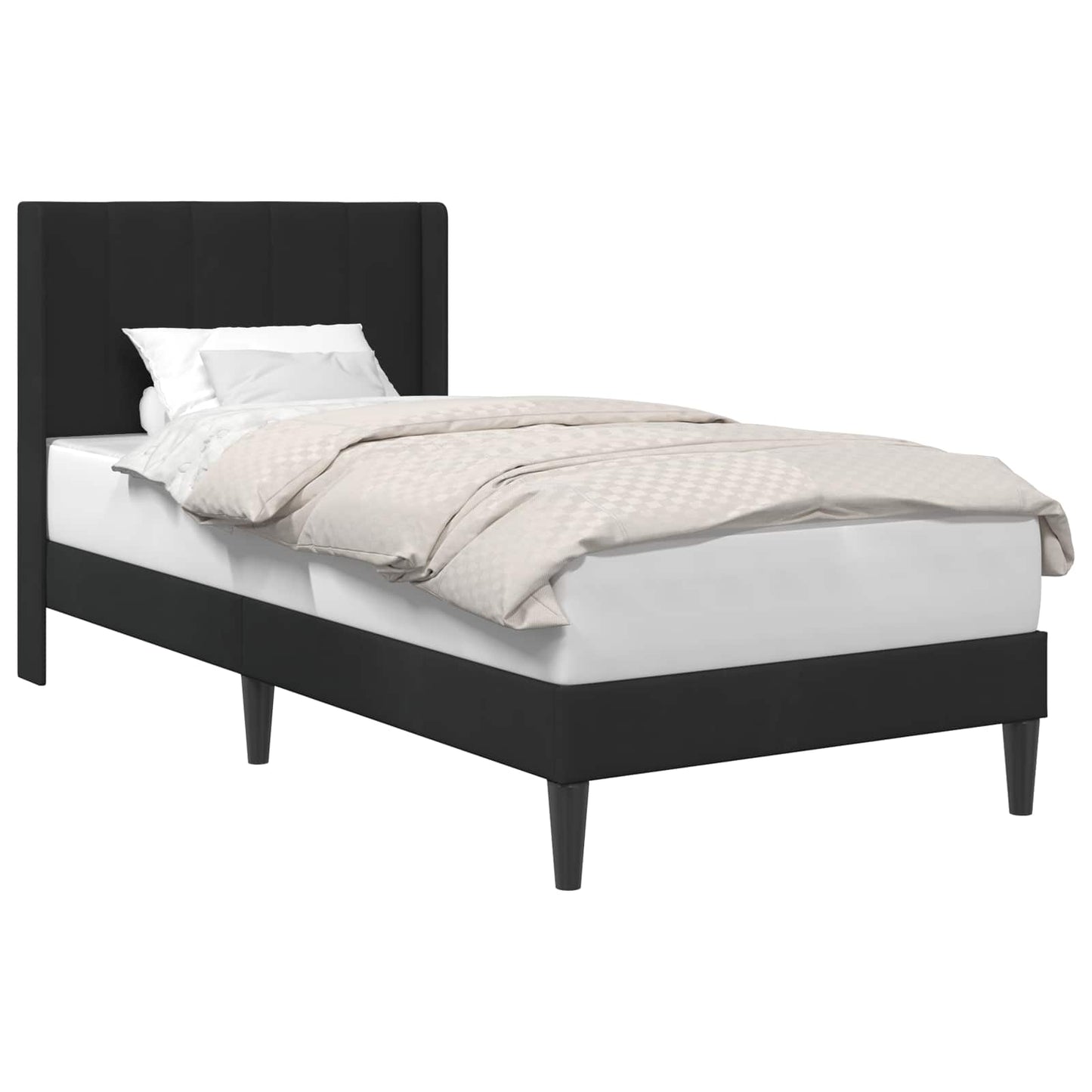 vidaXL Σκελετός Κρεβατιού με κεφαλάρι Μαύρο 90 x 200 cm Βελούδο