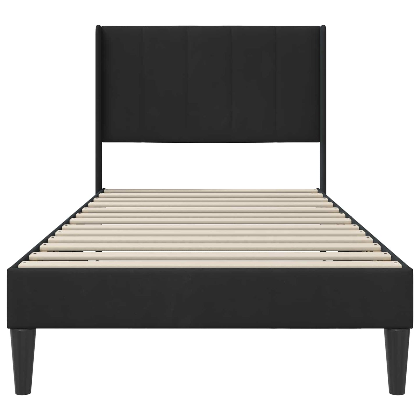 vidaXL Σκελετός Κρεβατιού με κεφαλάρι Μαύρο 90 x 200 cm Βελούδο