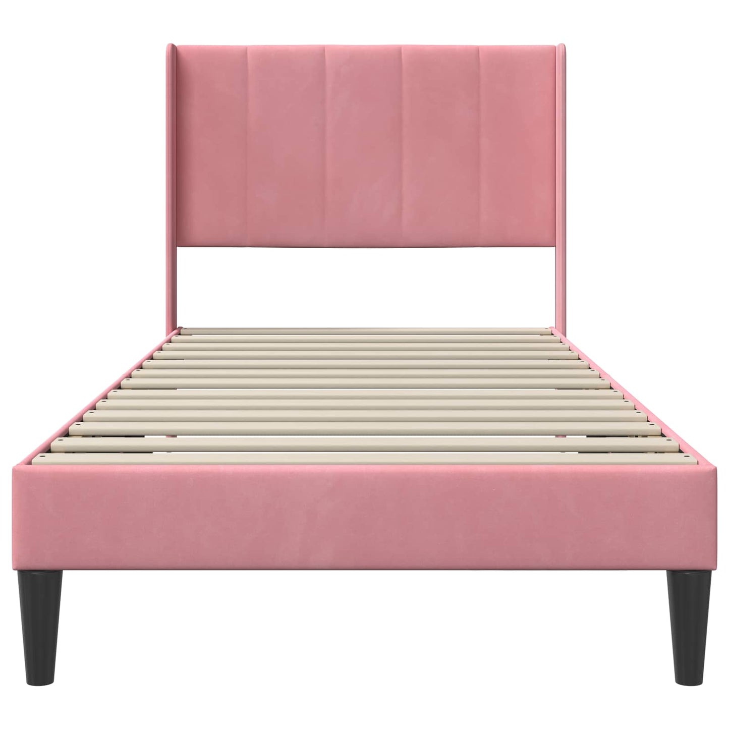 vidaXL Σκελετός Κρεβατιού με κεφαλάρι Ροζ 100 x 200 cm Βελούδο