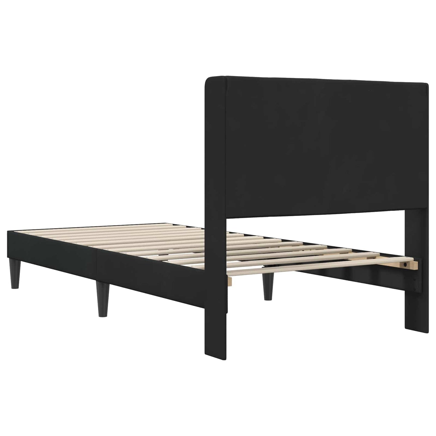 vidaXL Σκελετός Κρεβατιού με κεφαλάρι Μαύρο 100 x 200 cm Βελούδο