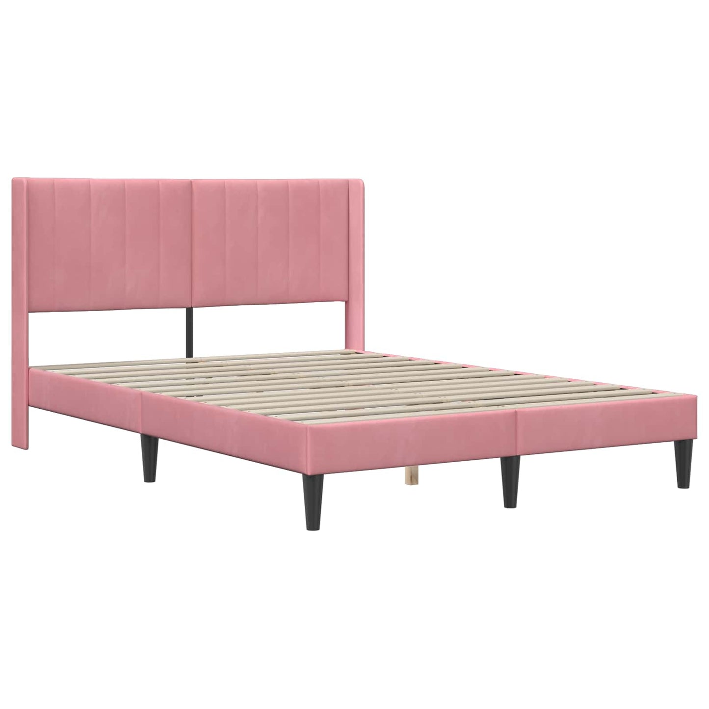 vidaXL Σκελετός Κρεβατιού με κεφαλάρι Ροζ 120 x 190 cm Βελούδο