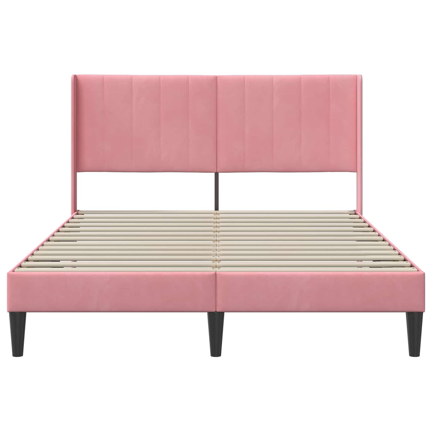 vidaXL Σκελετός Κρεβατιού με κεφαλάρι Ροζ 120 x 190 cm Βελούδο