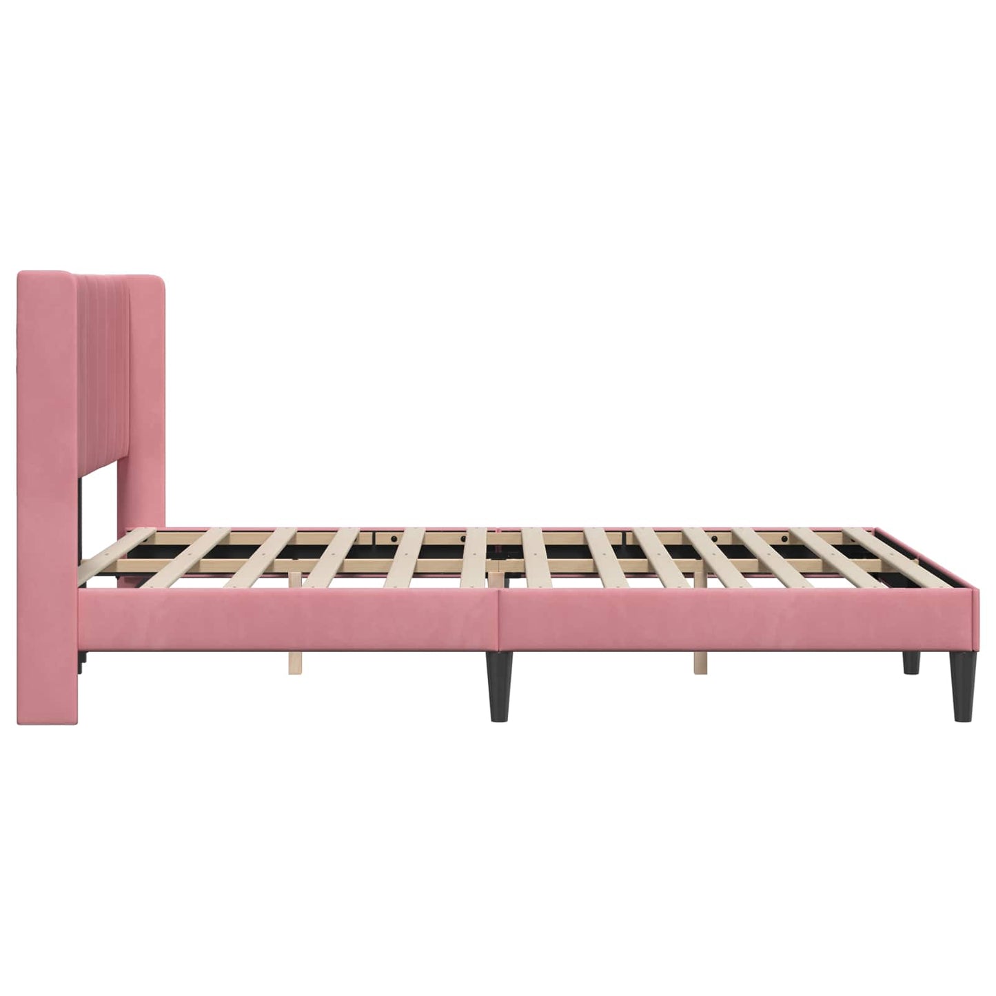 vidaXL Σκελετός Κρεβατιού με κεφαλάρι Ροζ 120 x 190 cm Βελούδο