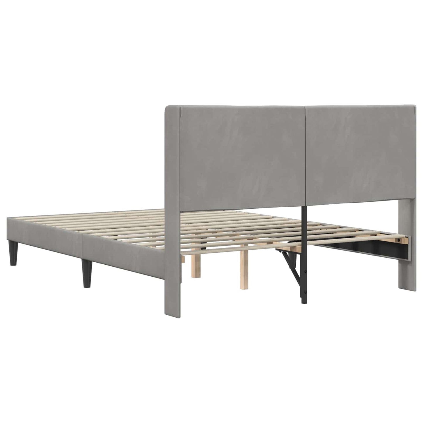 vidaXL Σκελετός Κρεβατιού Ανοιχτό γκρι 120 x 200 cm Βελούδο
