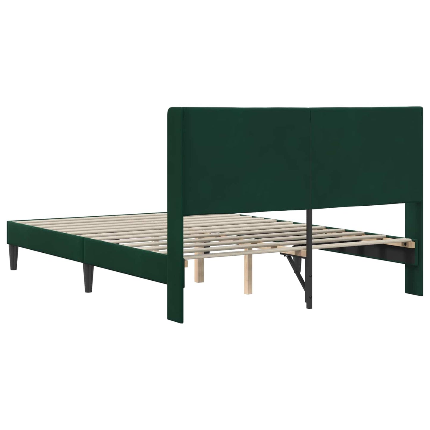 vidaXL Σκελετός Κρεβατιού Σκούρο Πράσινο 120 x 200 cm Βελούδο