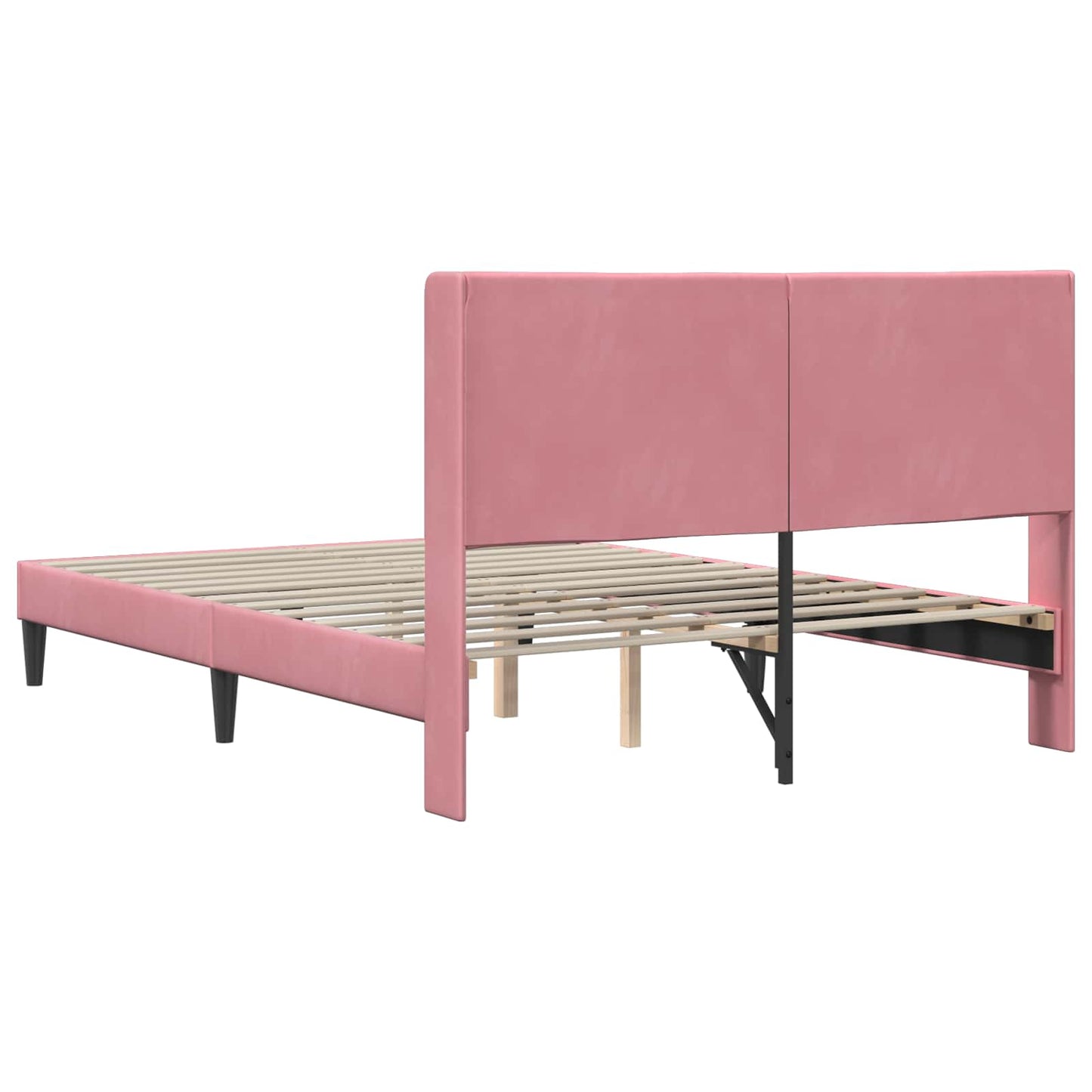 vidaXL Σκελετός Κρεβατιού με κεφαλάρι Ροζ 120 x 200 cm Βελούδο