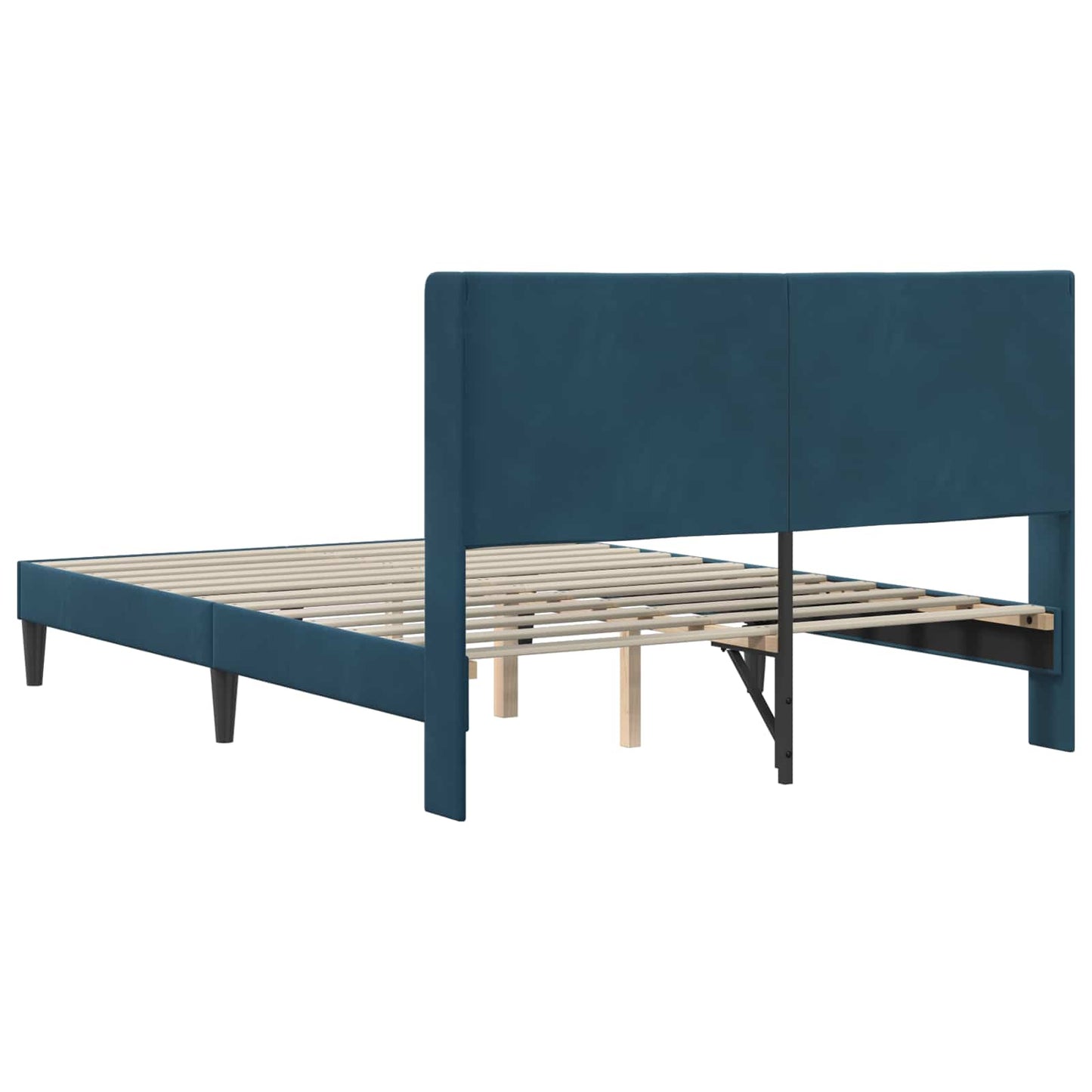 vidaXL Σκελετός Κρεβατιού με κεφαλάρι Μπλε 140 x 200 cm Βελούδο