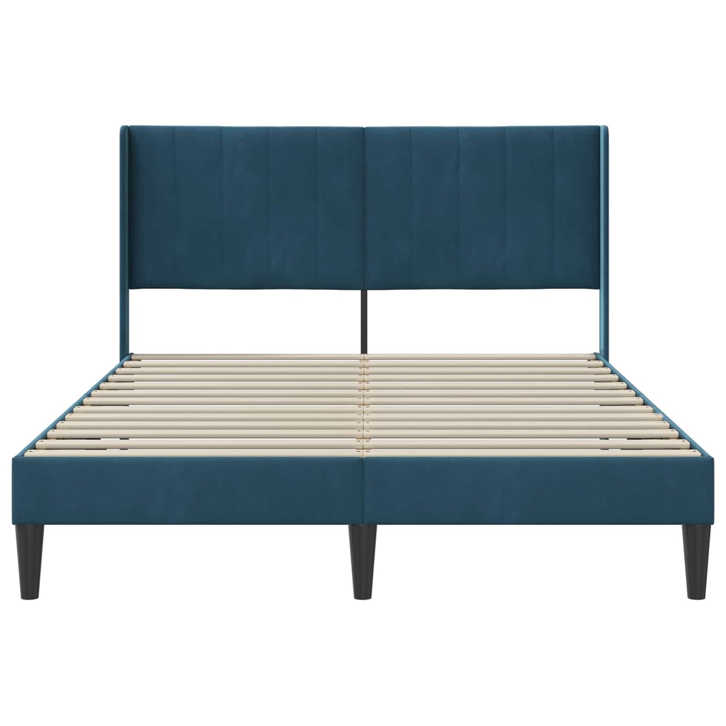 vidaXL Σκελετός Κρεβατιού με κεφαλάρι Μπλε 140 x 200 cm Βελούδο