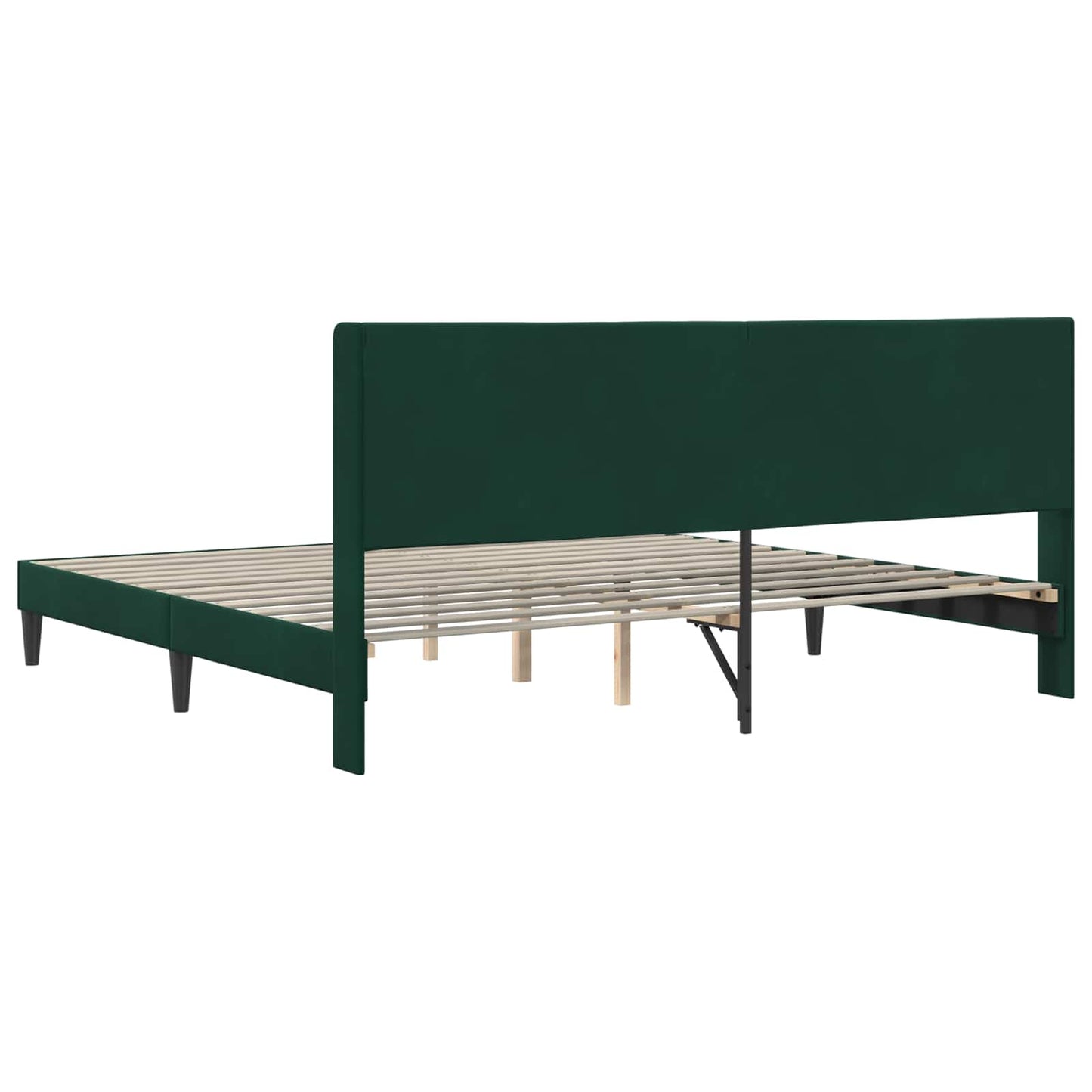 vidaXL Σκελετός Κρεβατιού Σκούρο Πράσινο 180 x 200 cm Βελούδο