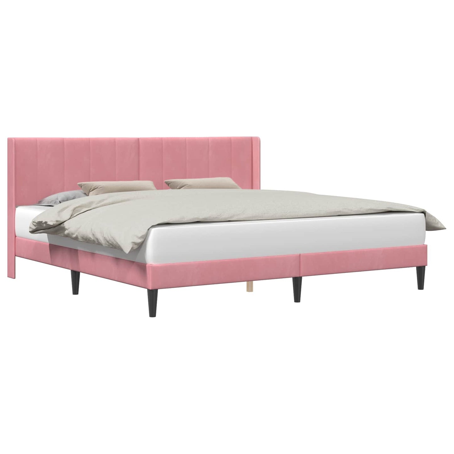 vidaXL Σκελετός Κρεβατιού με κεφαλάρι Ροζ 180 x 200 cm Βελούδο