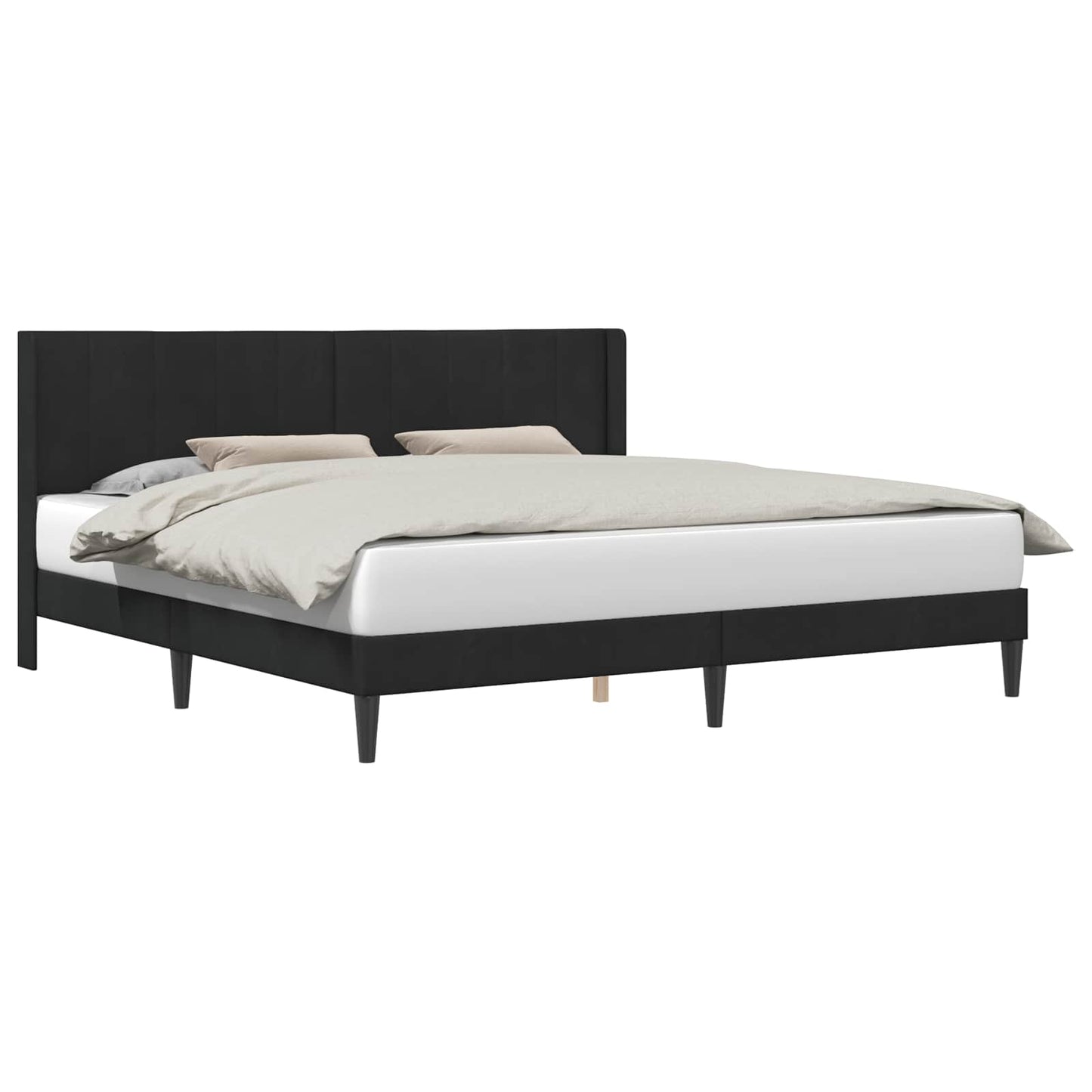 vidaXL Σκελετός Κρεβατιού με κεφαλάρι Μαύρο 180 x 200 cm Βελούδο