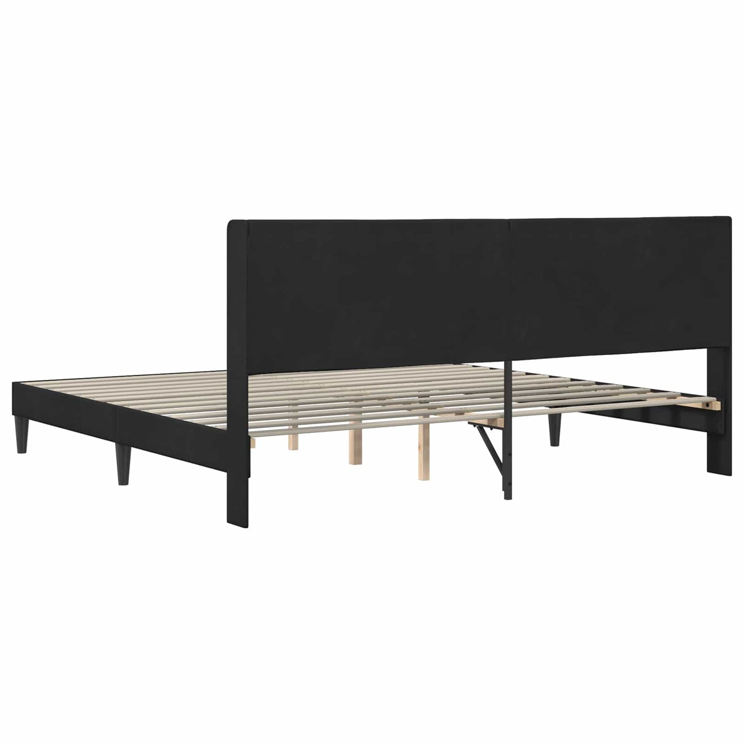 vidaXL Σκελετός Κρεβατιού με κεφαλάρι Μαύρο 180 x 200 cm Βελούδο