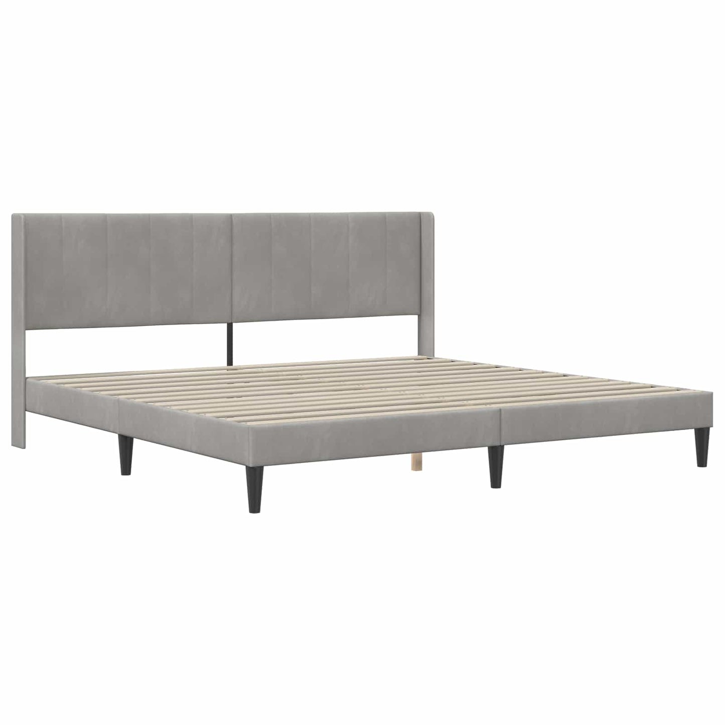vidaXL Σκελετός Κρεβατιού Ανοιχτό γκρι 200 x 200 cm Βελούδο