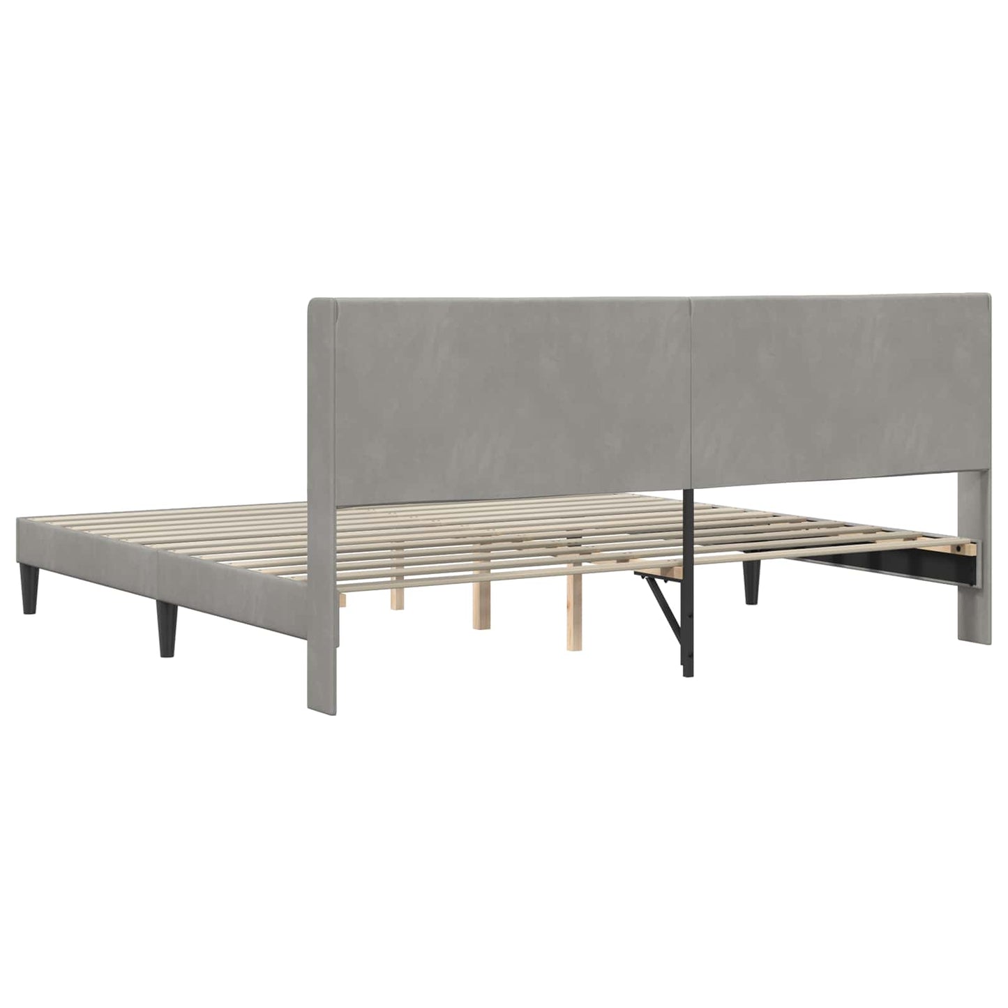 vidaXL Σκελετός Κρεβατιού Ανοιχτό γκρι 200 x 200 cm Βελούδο