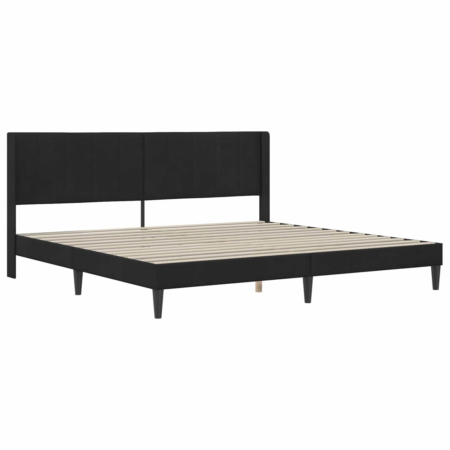 vidaXL Σκελετός Κρεβατιού με κεφαλάρι Μαύρο 200 x 200 cm Βελούδο