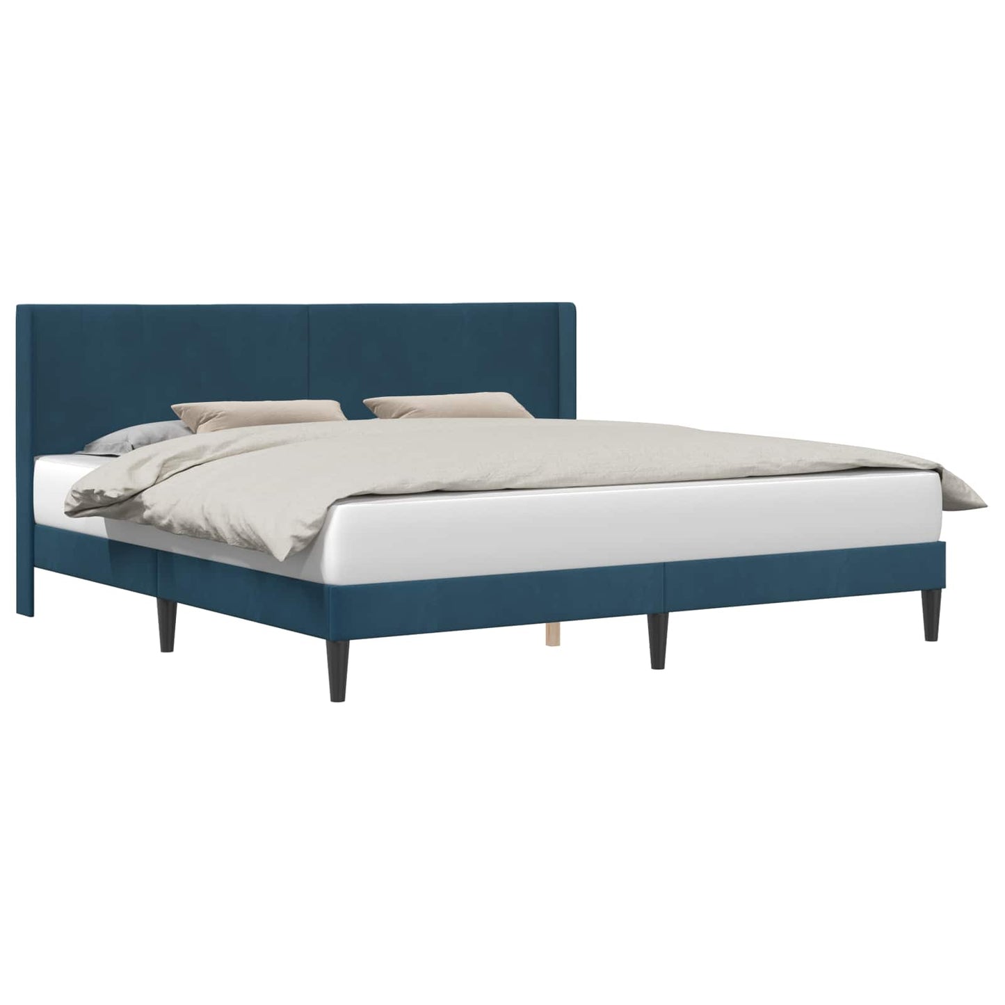 vidaXL Σκελετός Κρεβατιού με κεφαλάρι Μπλε 200 x 200 cm Βελούδο