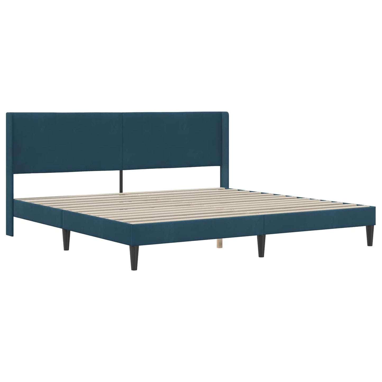 vidaXL Σκελετός Κρεβατιού με κεφαλάρι Μπλε 200 x 200 cm Βελούδο
