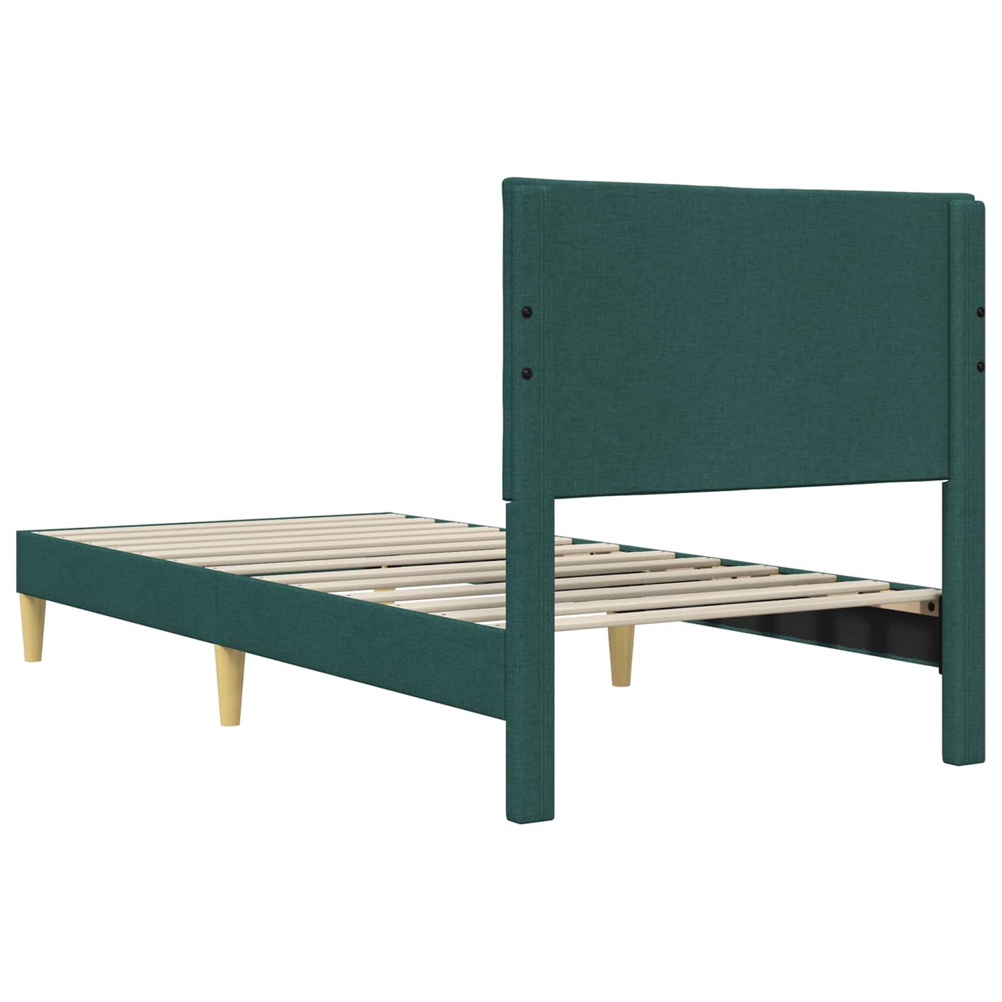 vidaXL Σκελετός Κρεβατιού Σκούρο Πράσινο 90 x 190 cm Ύφασμα