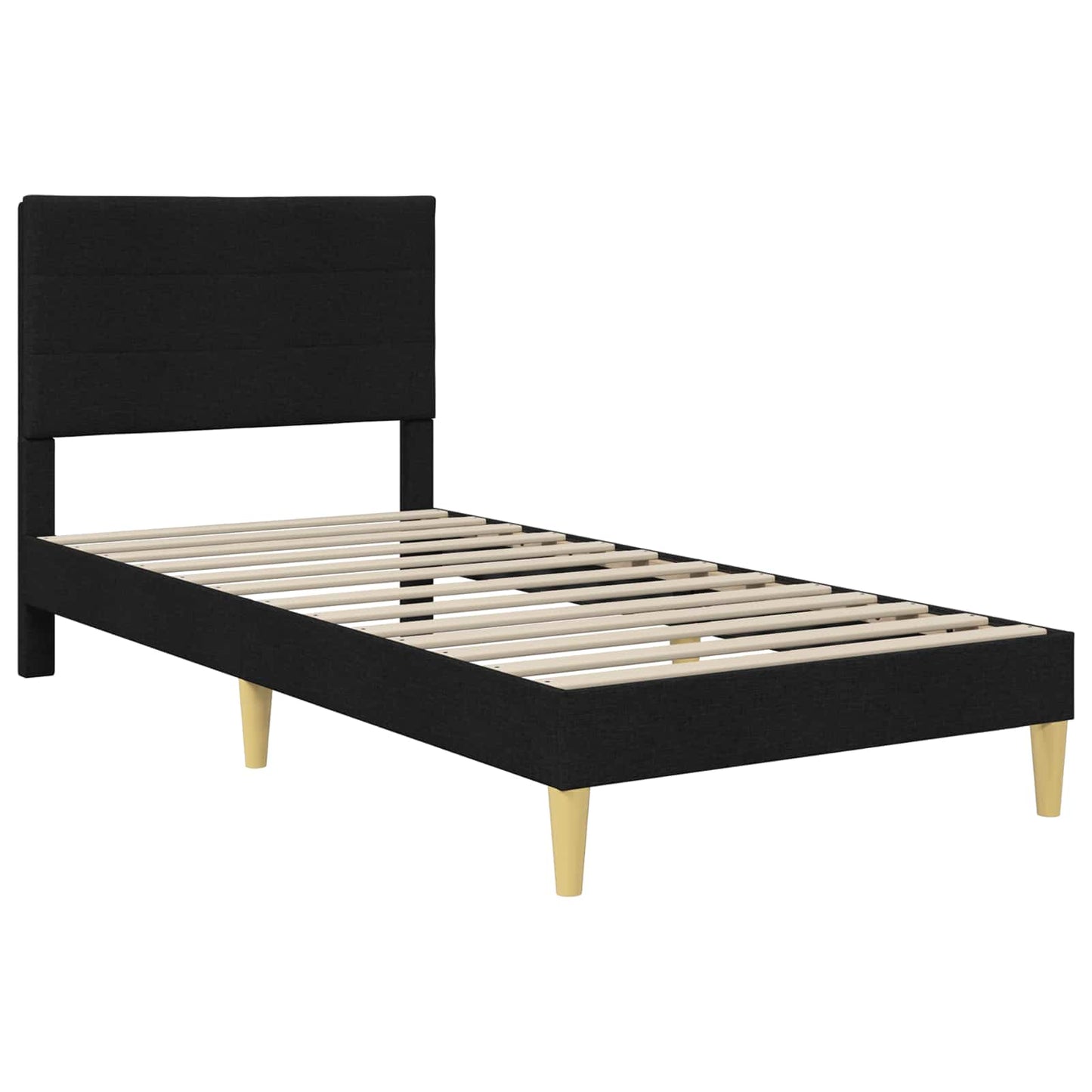 vidaXL Σκελετός Κρεβατιού με κεφαλάρι Μαύρο 90 x 200 cm Ύφασμα