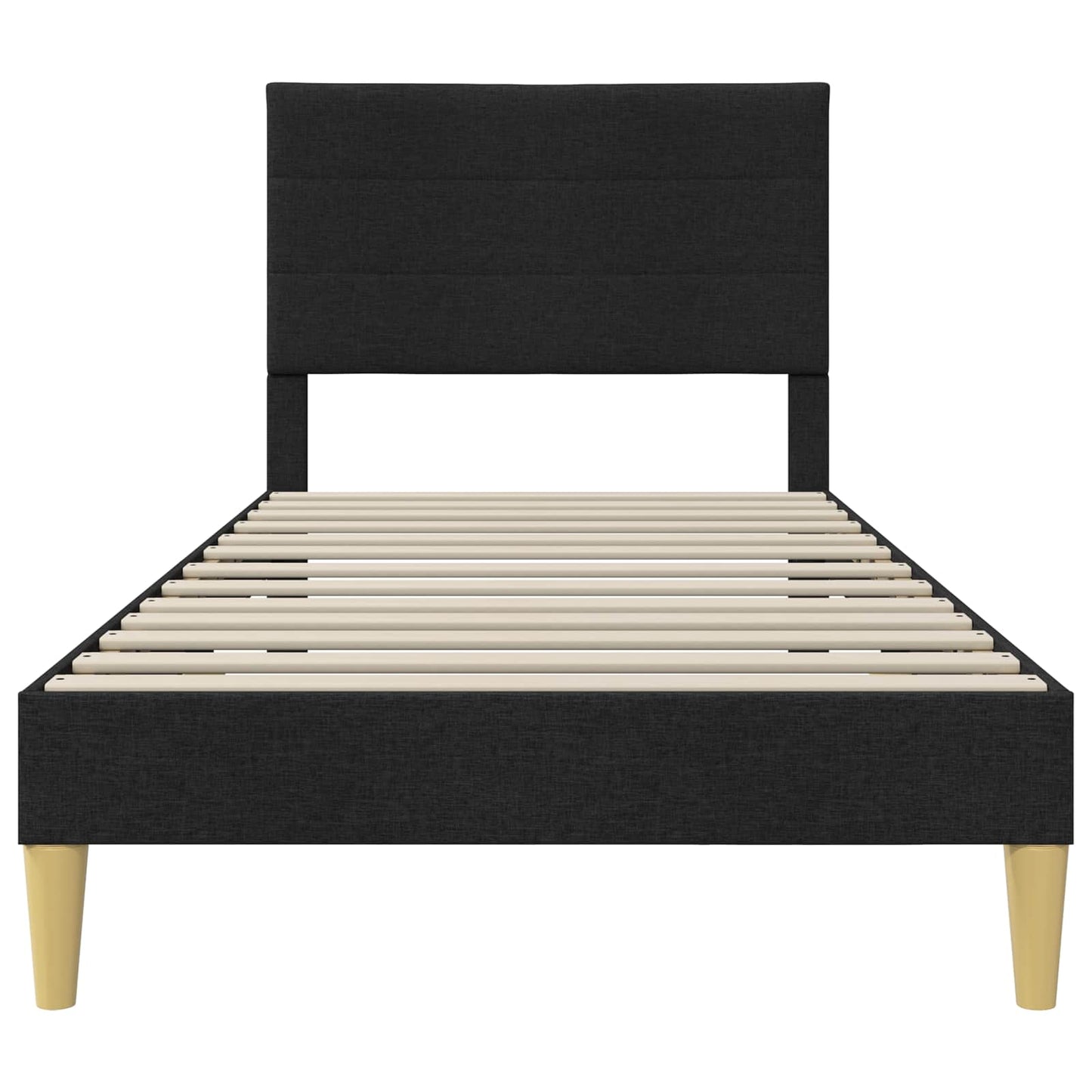 vidaXL Σκελετός Κρεβατιού με κεφαλάρι Μαύρο 90 x 200 cm Ύφασμα