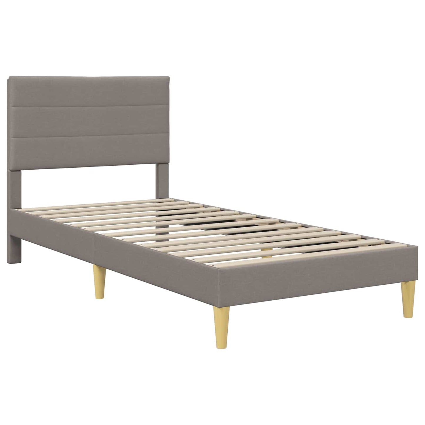 vidaXL Σκελετός Κρεβατιού με κεφαλάρι Taupe 90 x 200 cm Ύφασμα