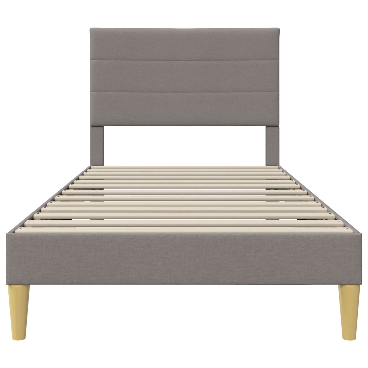 vidaXL Σκελετός Κρεβατιού με κεφαλάρι Taupe 90 x 200 cm Ύφασμα