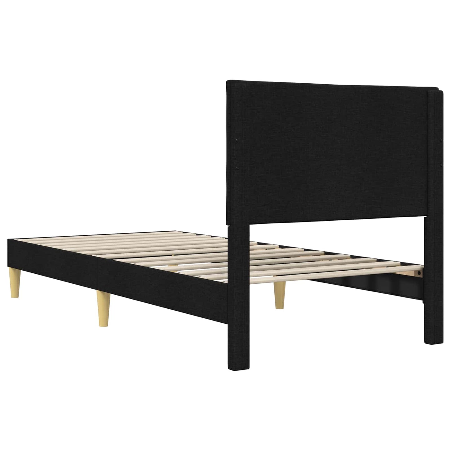 vidaXL Σκελετός Κρεβατιού με κεφαλάρι Μαύρο 100 x 200 cm Ύφασμα