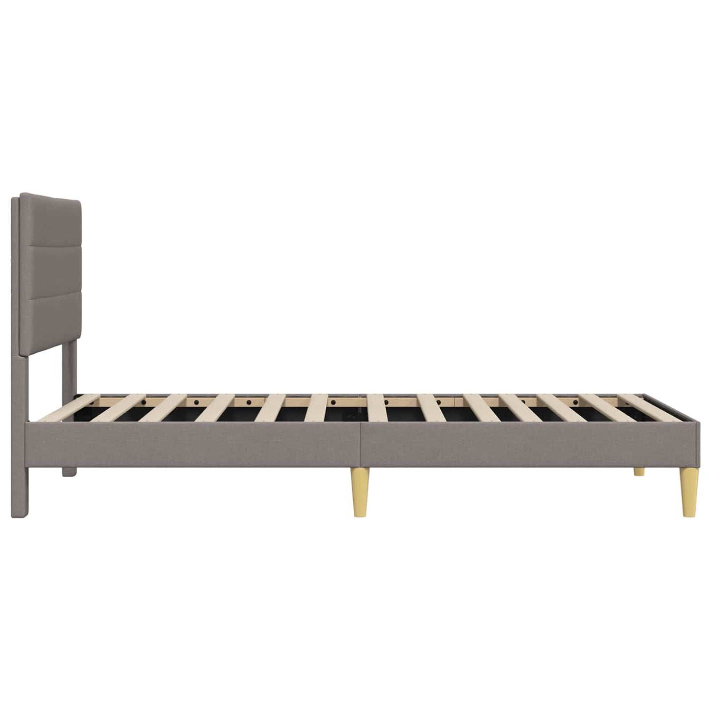 vidaXL Σκελετός Κρεβατιού με κεφαλάρι Taupe 100 x 200 cm Ύφασμα