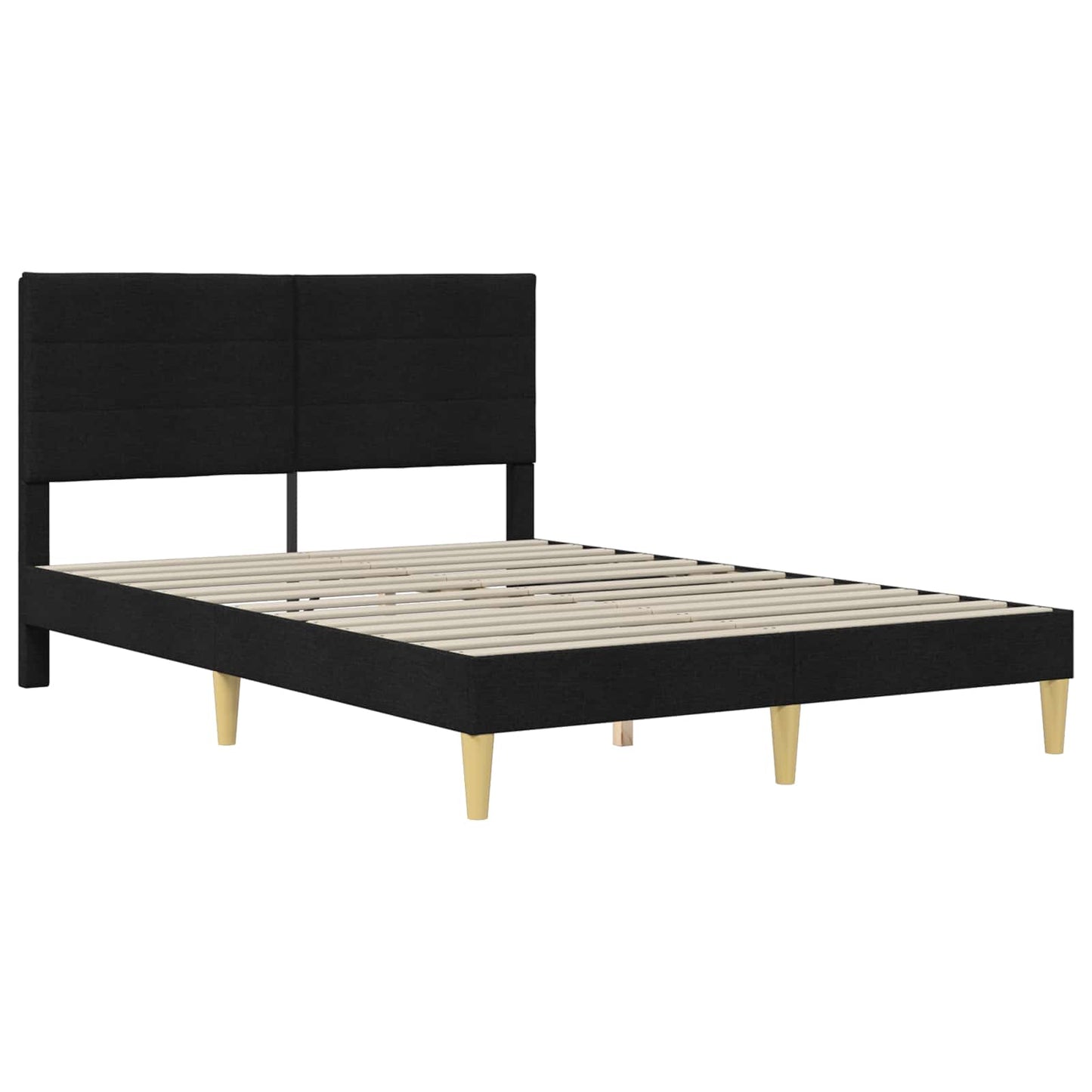 vidaXL Σκελετός Κρεβατιού με κεφαλάρι Μαύρο 120 x 200 cm Ύφασμα