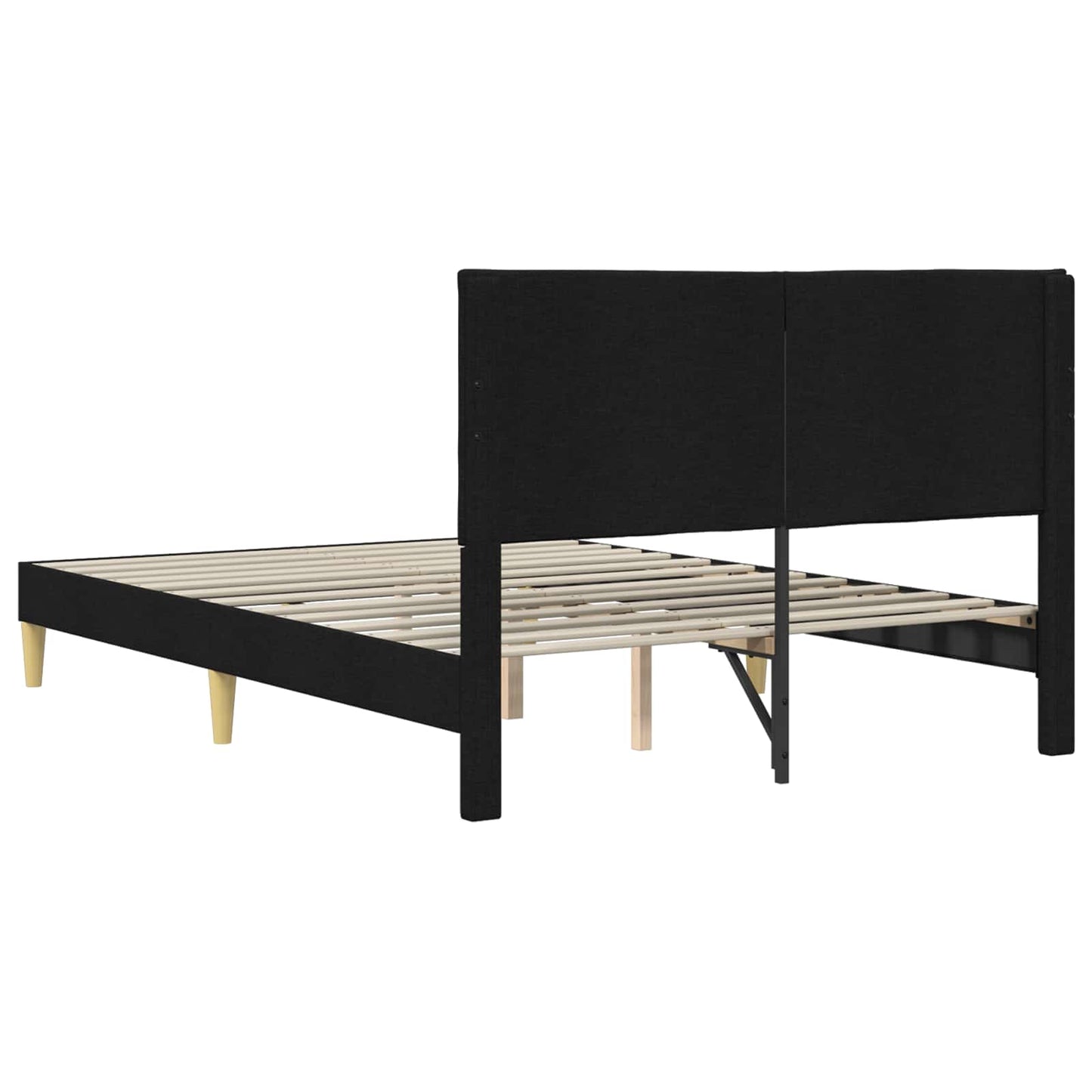 vidaXL Σκελετός Κρεβατιού με κεφαλάρι Μαύρο 120 x 200 cm Ύφασμα