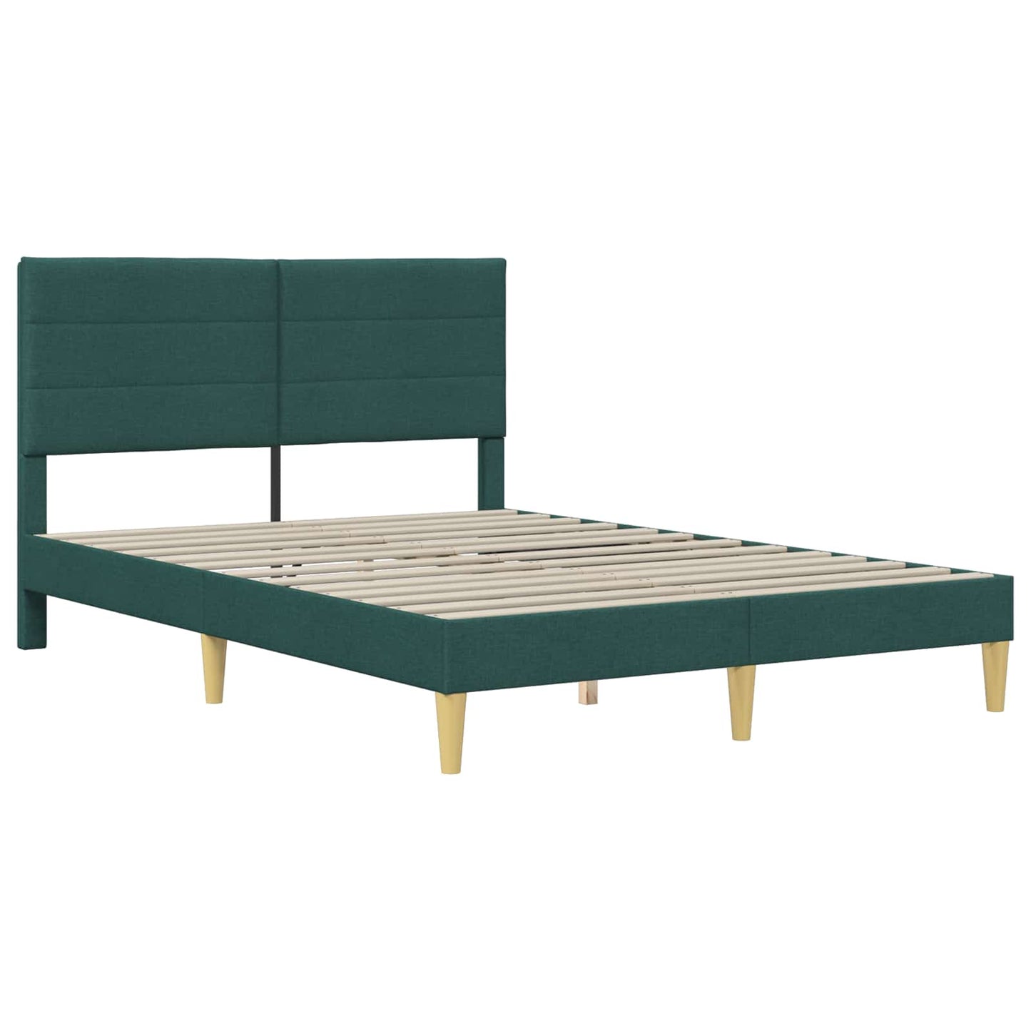 vidaXL Σκελετός Κρεβατιού Σκούρο Πράσινο 140 x 190 cm Ύφασμα
