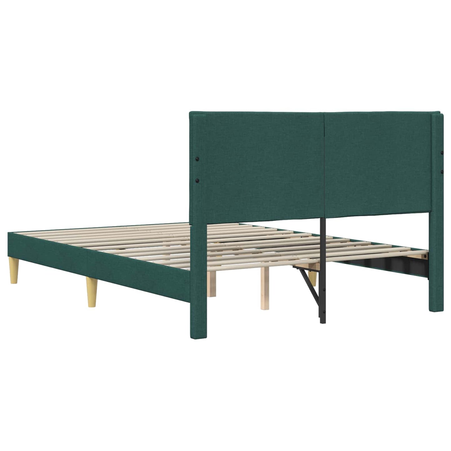 vidaXL Σκελετός Κρεβατιού Σκούρο Πράσινο 140 x 190 cm Ύφασμα