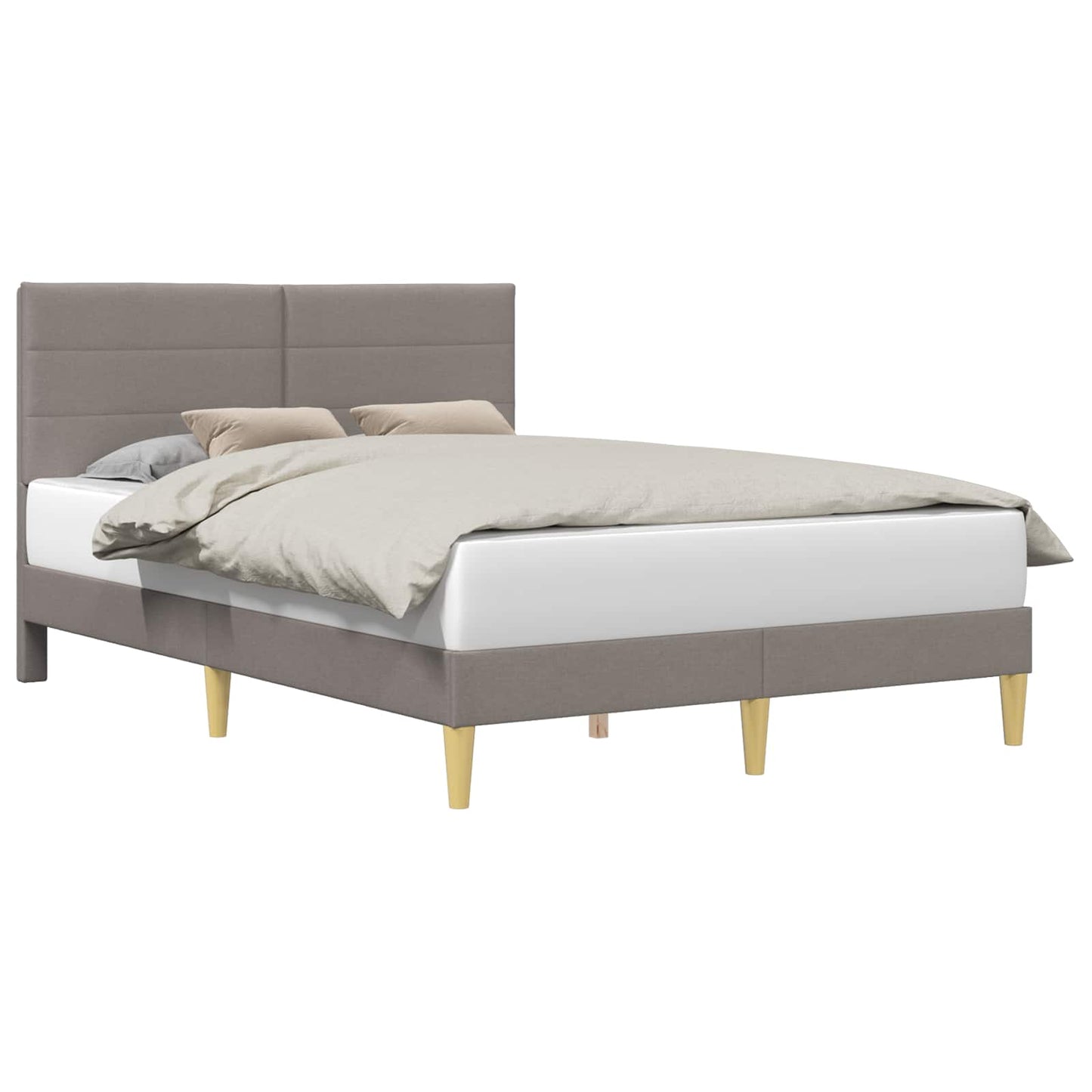 vidaXL Σκελετός Κρεβατιού με κεφαλάρι Taupe 140 x 200 cm Ύφασμα