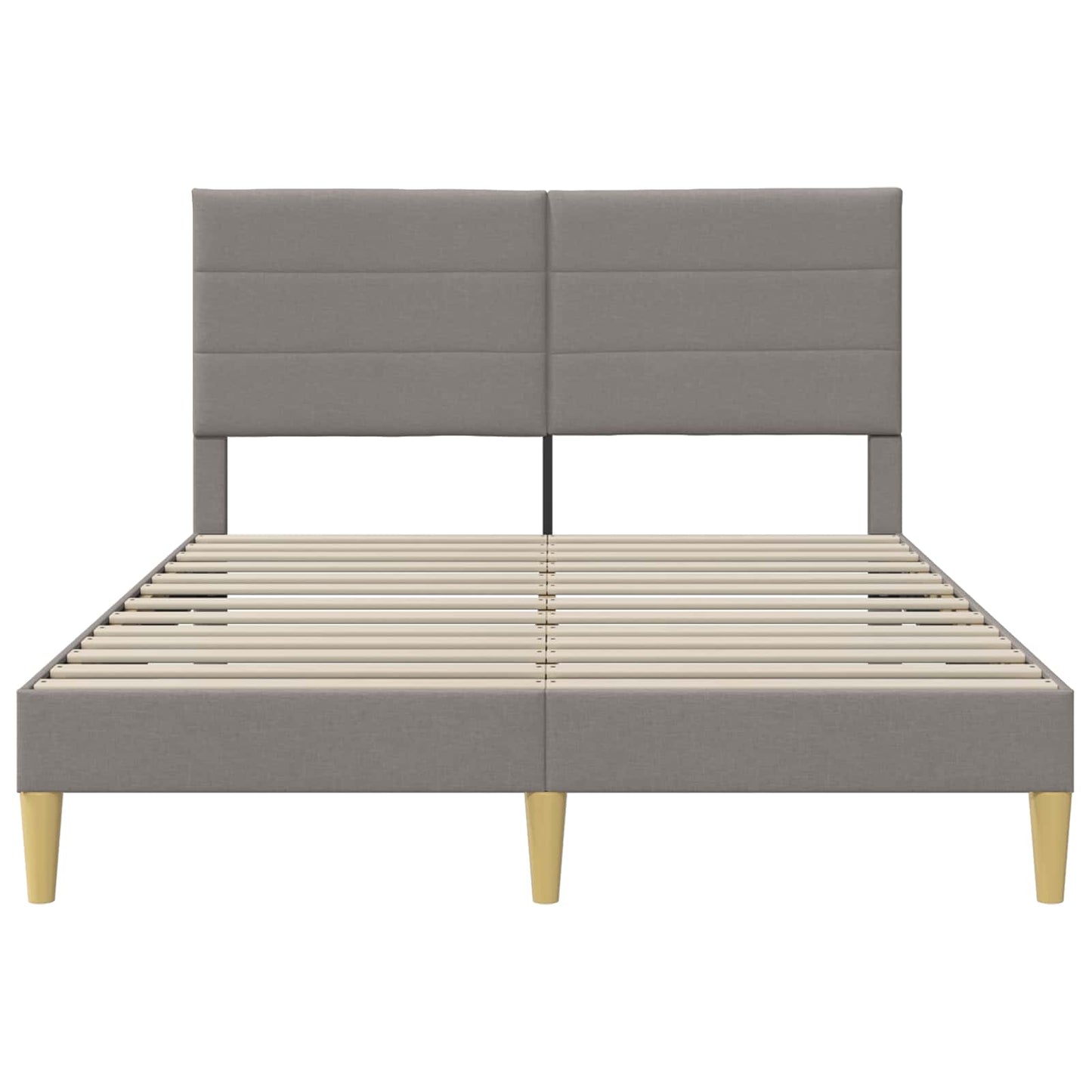 vidaXL Σκελετός Κρεβατιού με κεφαλάρι Taupe 140 x 200 cm Ύφασμα