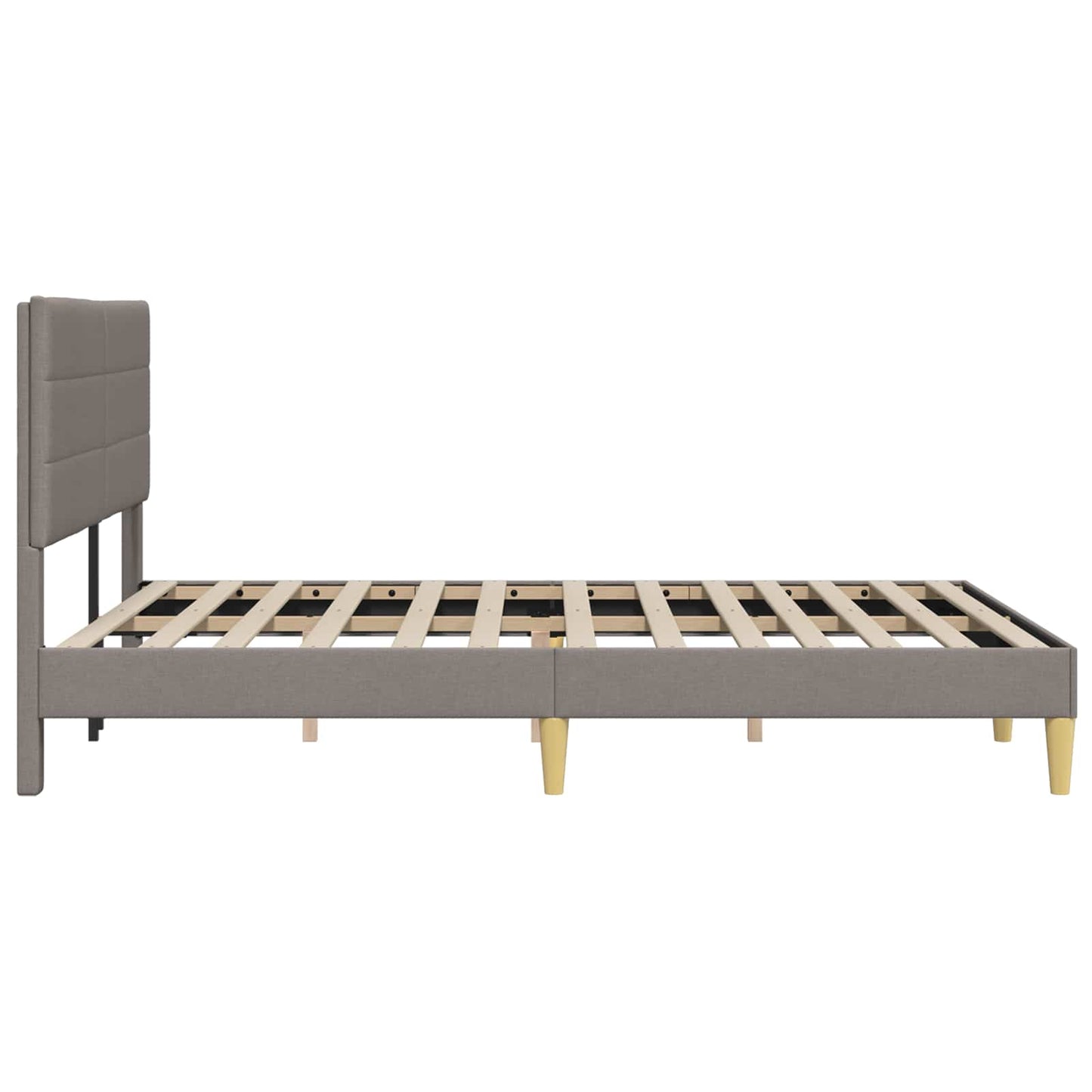 vidaXL Σκελετός Κρεβατιού με κεφαλάρι Taupe 140 x 200 cm Ύφασμα