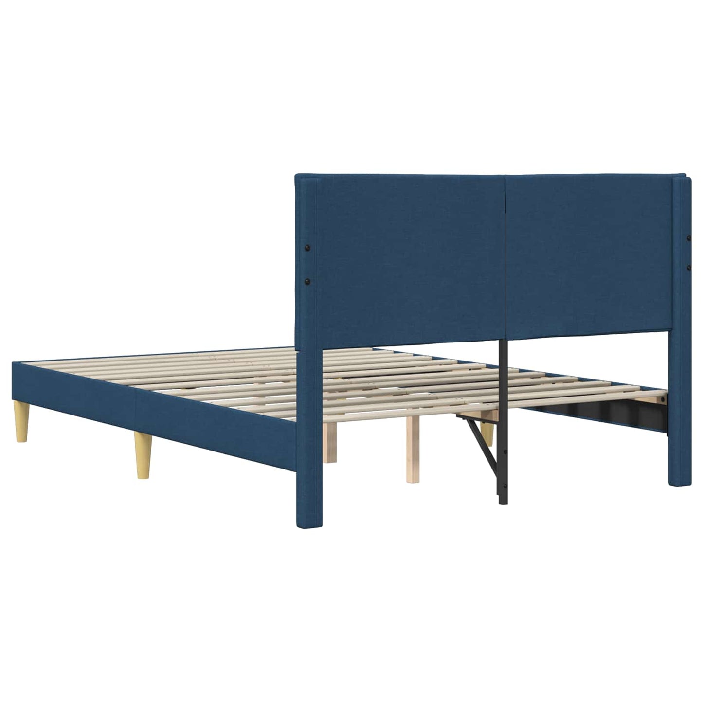 vidaXL Σκελετός Κρεβατιού με κεφαλάρι Μπλε 140 x 200 cm Ύφασμα