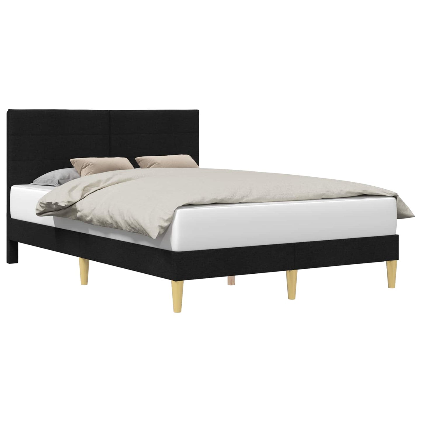 vidaXL Σκελετός Κρεβατιού με κεφαλάρι Μαύρο 160 x 200 cm Ύφασμα