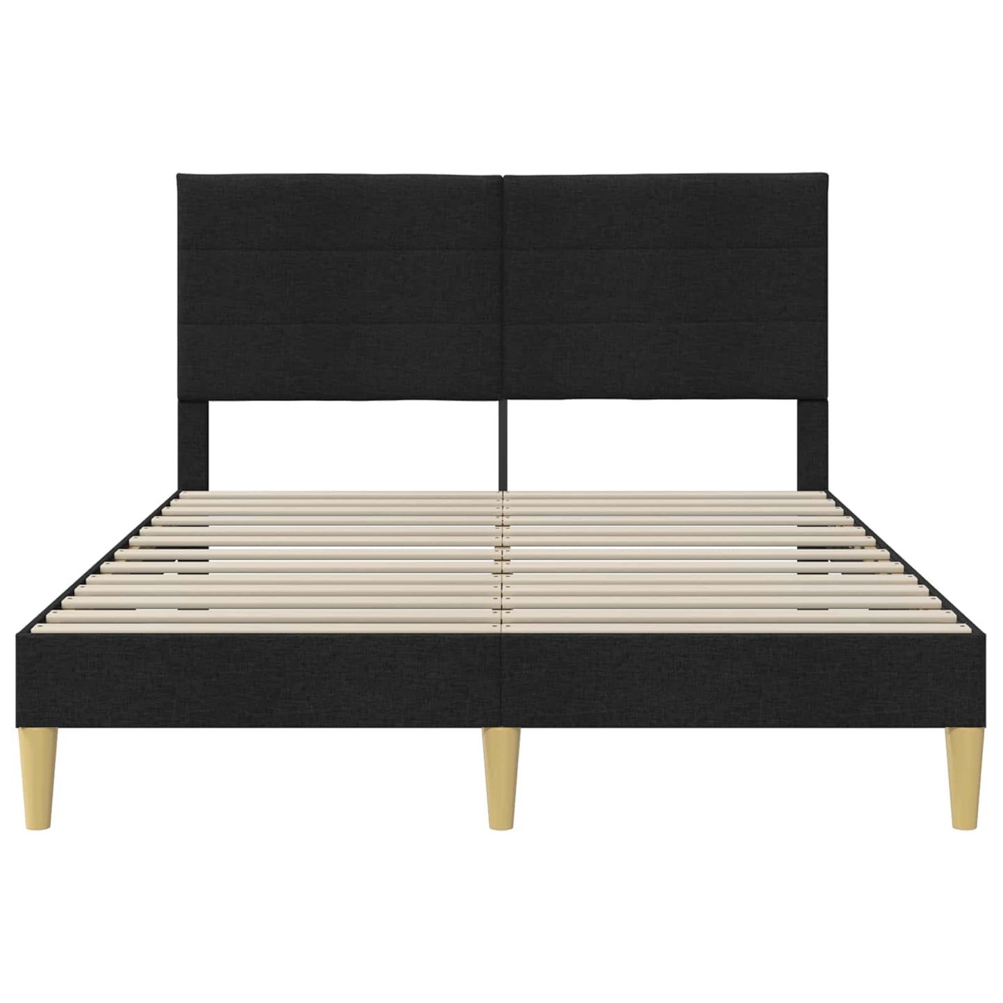 vidaXL Σκελετός Κρεβατιού με κεφαλάρι Μαύρο 160 x 200 cm Ύφασμα