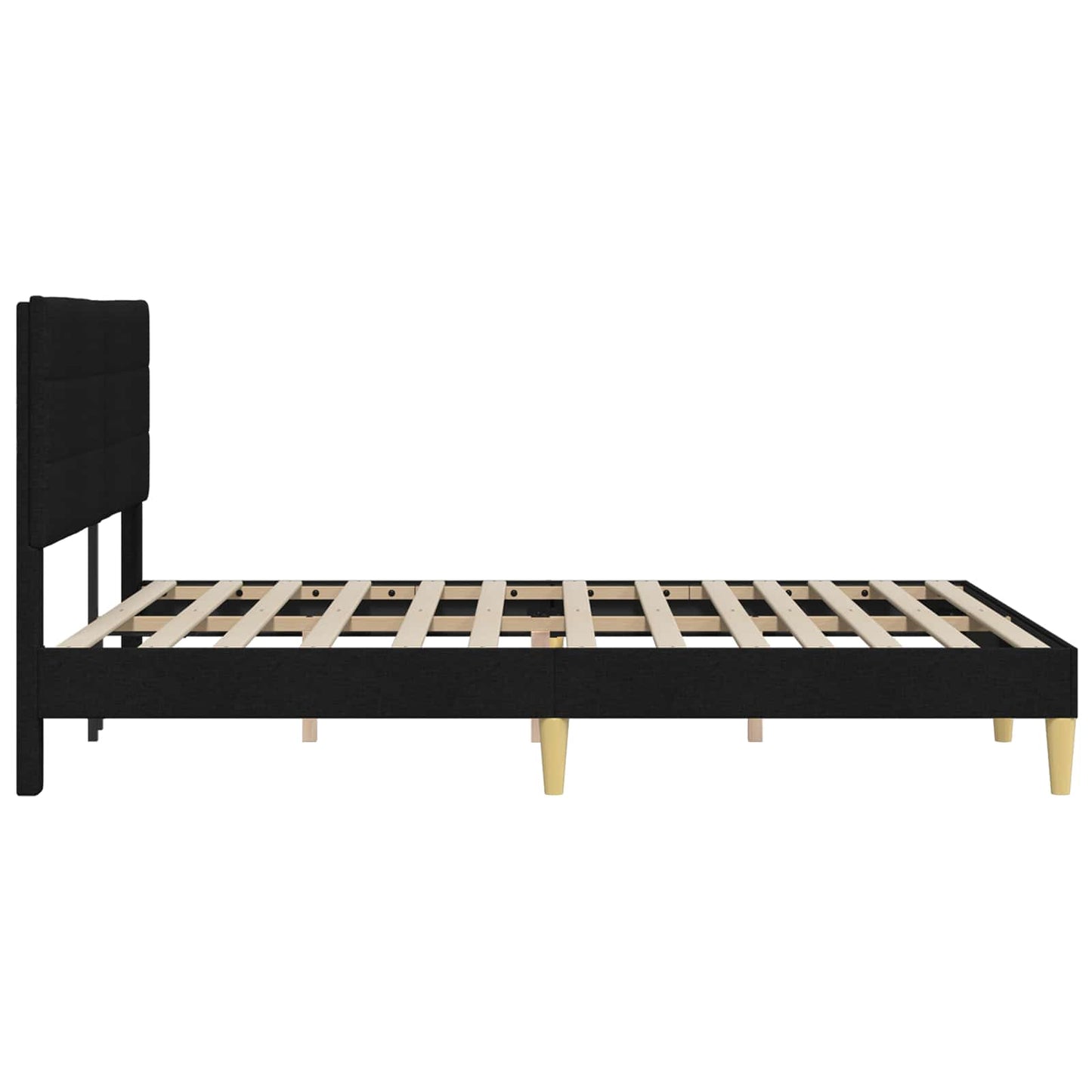 vidaXL Σκελετός Κρεβατιού με κεφαλάρι Μαύρο 160 x 200 cm Ύφασμα