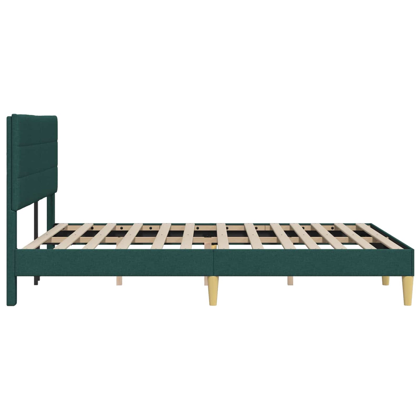 vidaXL Σκελετός Κρεβατιού Σκούρο Πράσινο 160 x 200 cm Ύφασμα