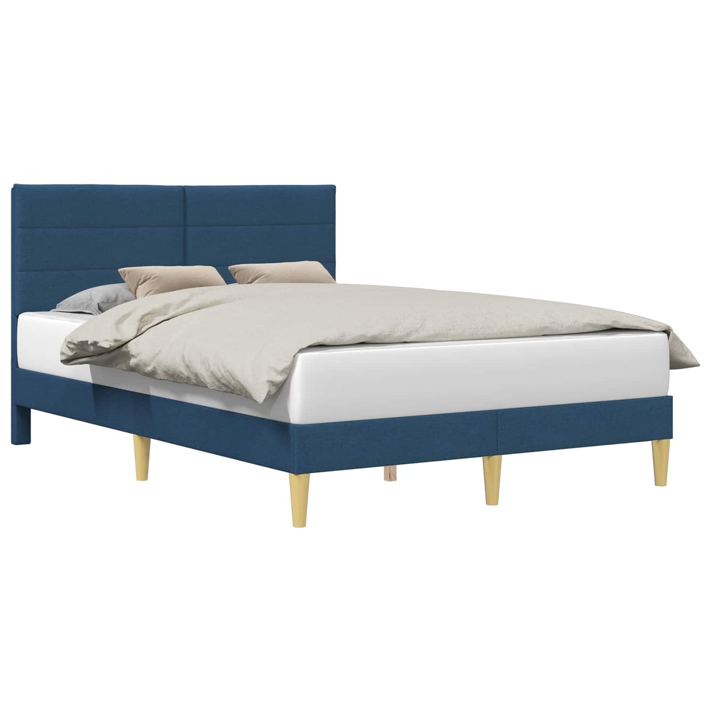 vidaXL Σκελετός Κρεβατιού με κεφαλάρι Μπλε 160 x 200 cm Ύφασμα