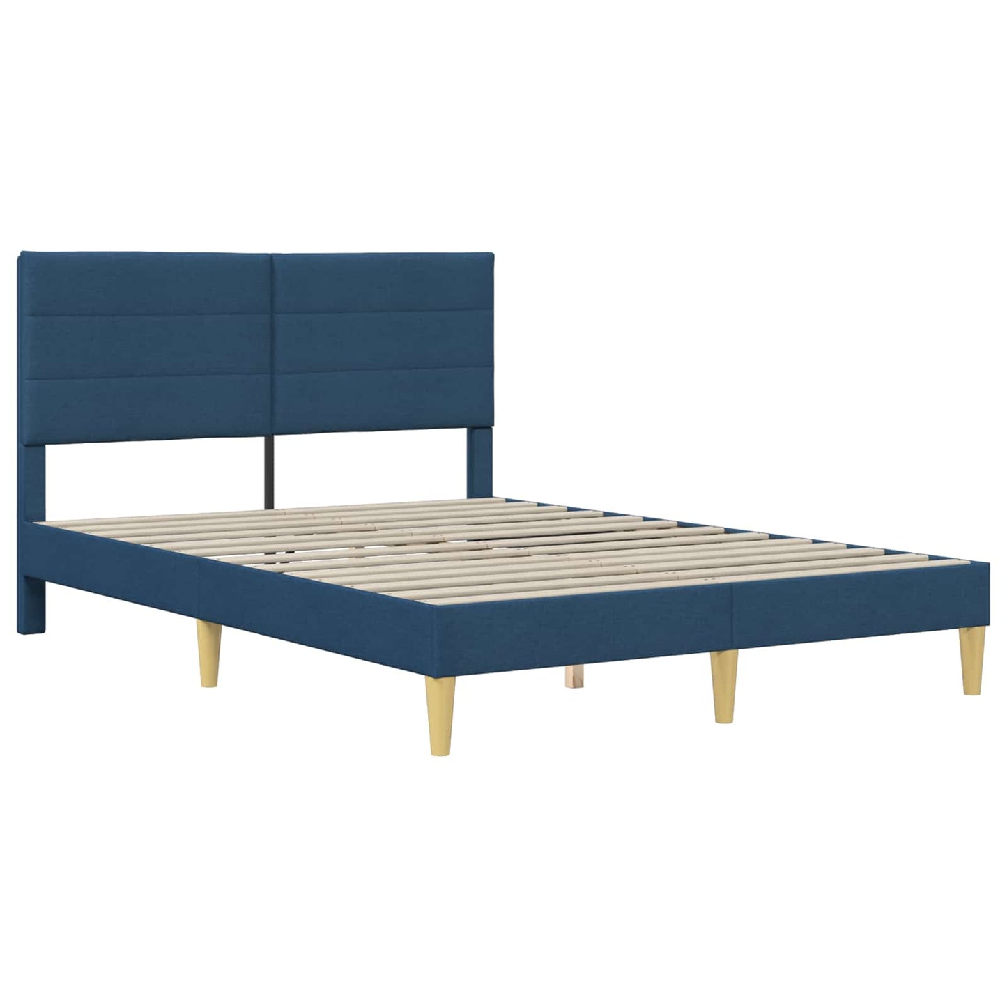 vidaXL Σκελετός Κρεβατιού με κεφαλάρι Μπλε 160 x 200 cm Ύφασμα