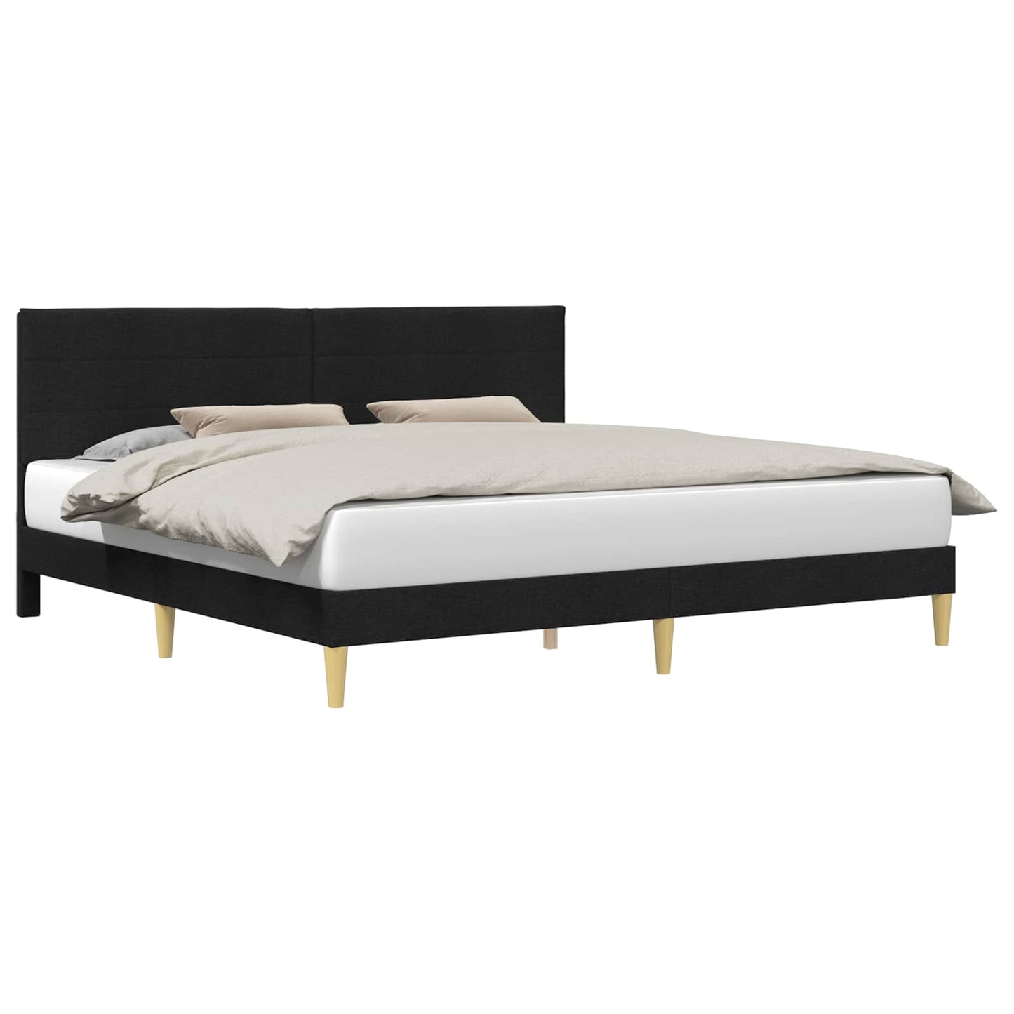 vidaXL Σκελετός Κρεβατιού με κεφαλάρι Μαύρο 180 x 200 cm Ύφασμα