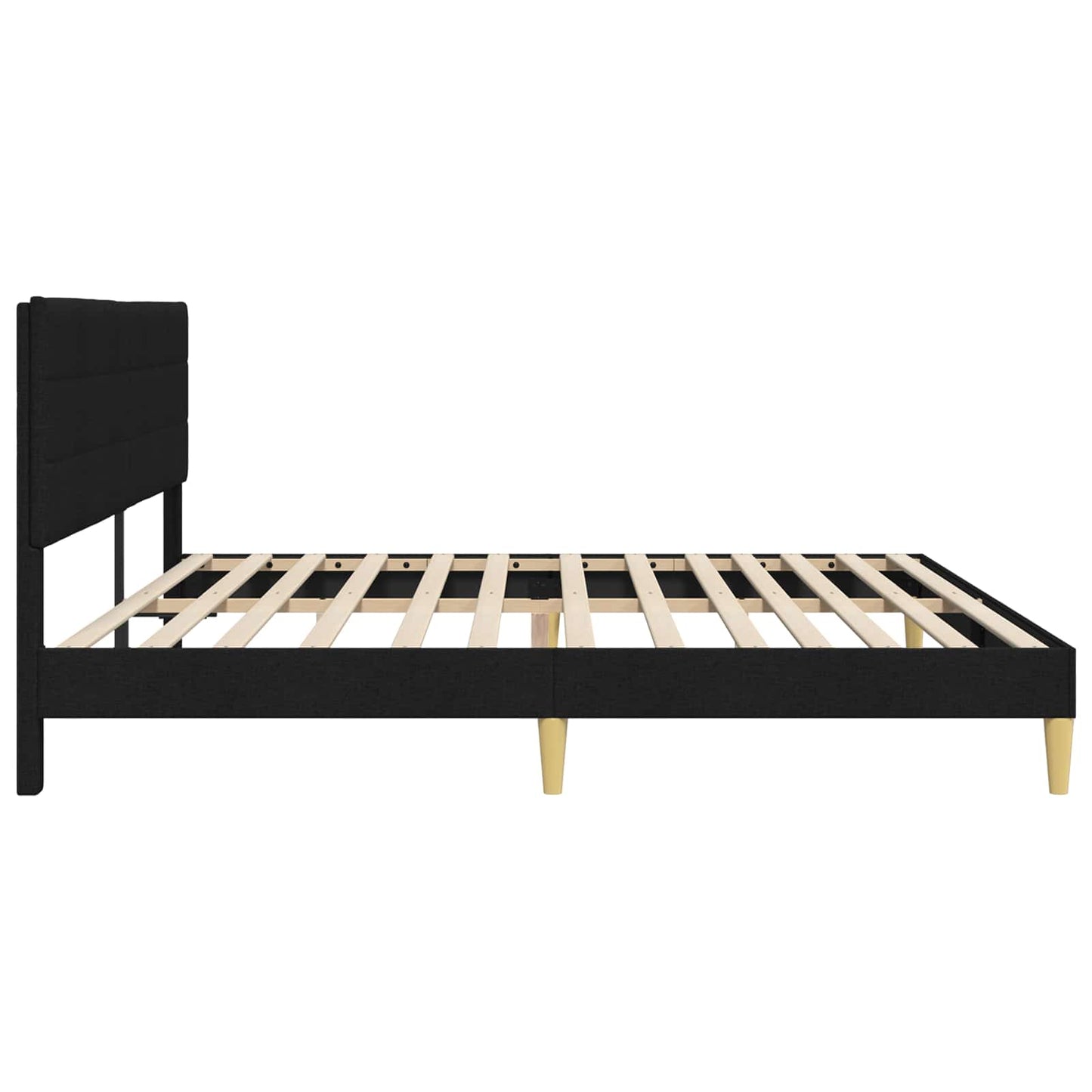 vidaXL Σκελετός Κρεβατιού με κεφαλάρι Μαύρο 180 x 200 cm Ύφασμα