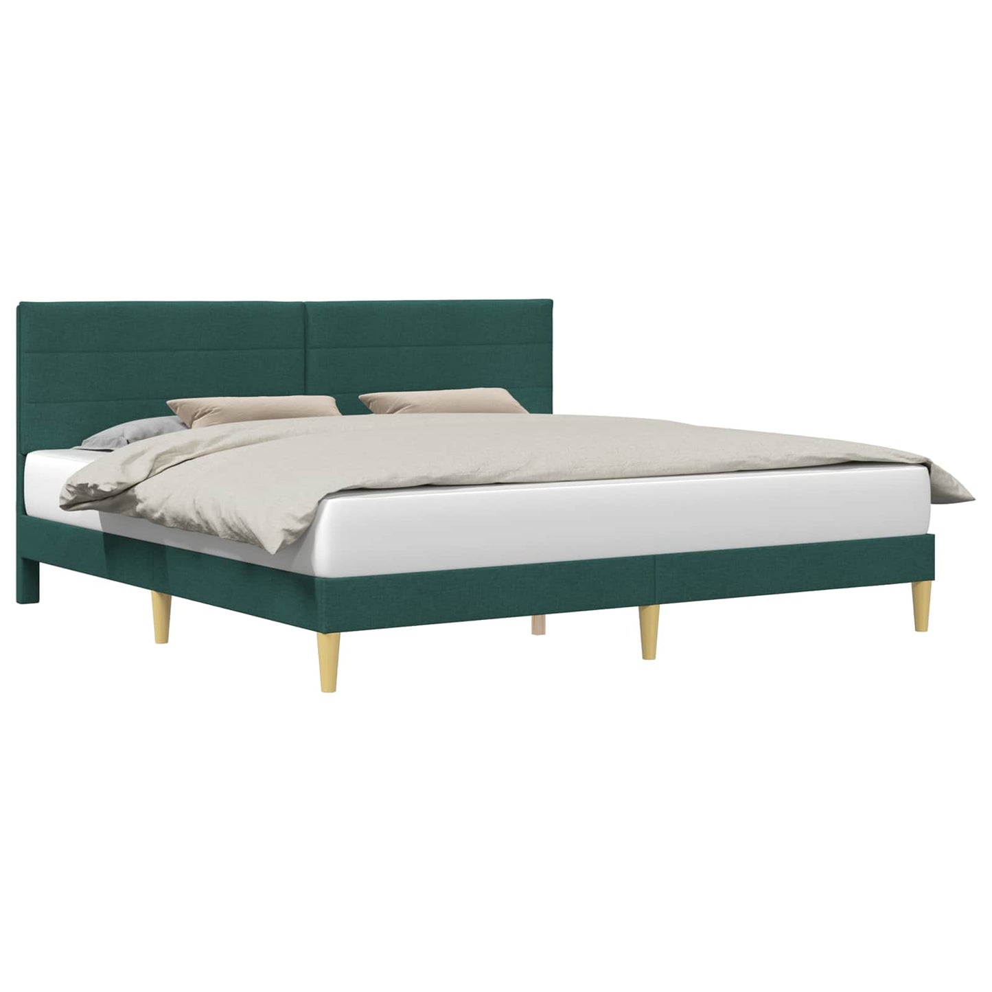 vidaXL Σκελετός Κρεβατιού Σκούρο Πράσινο 180 x 200 cm Ύφασμα