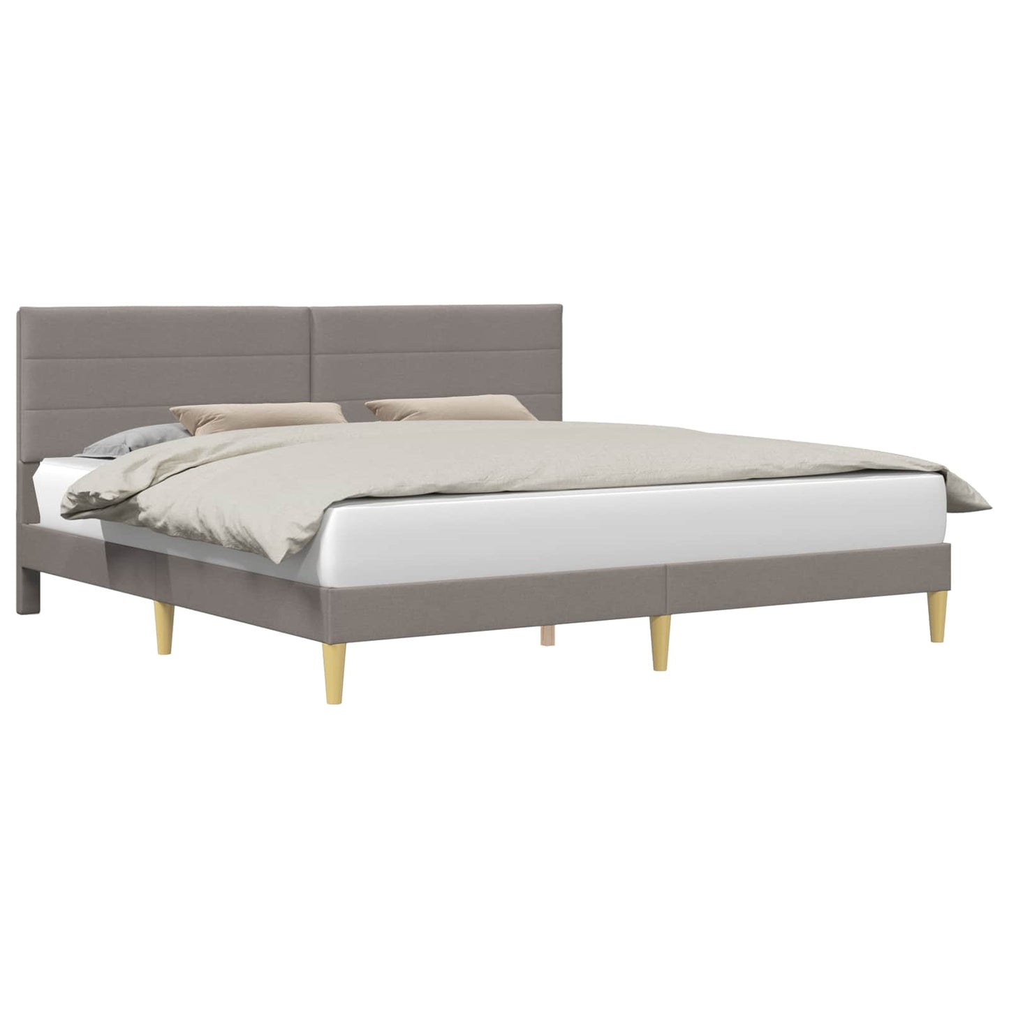 vidaXL Σκελετός Κρεβατιού με κεφαλάρι Taupe 180 x 200 cm Ύφασμα