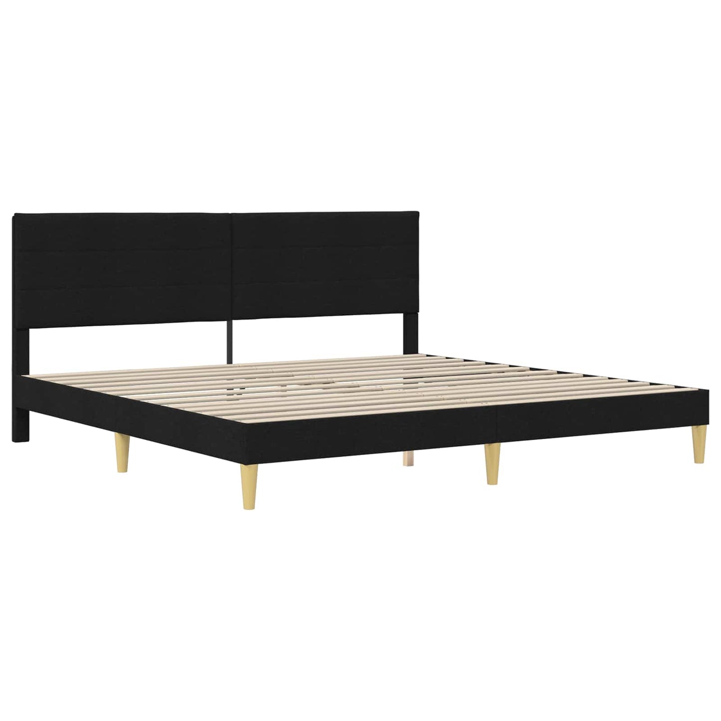 vidaXL Σκελετός Κρεβατιού με κεφαλάρι Μαύρο 200 x 200 cm Ύφασμα