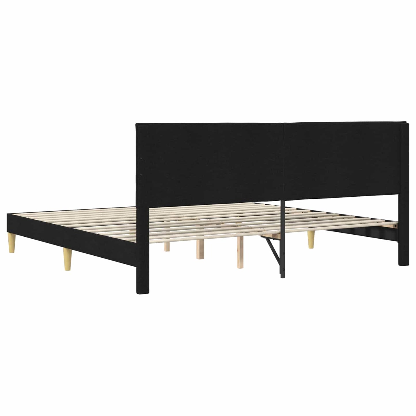 vidaXL Σκελετός Κρεβατιού με κεφαλάρι Μαύρο 200 x 200 cm Ύφασμα